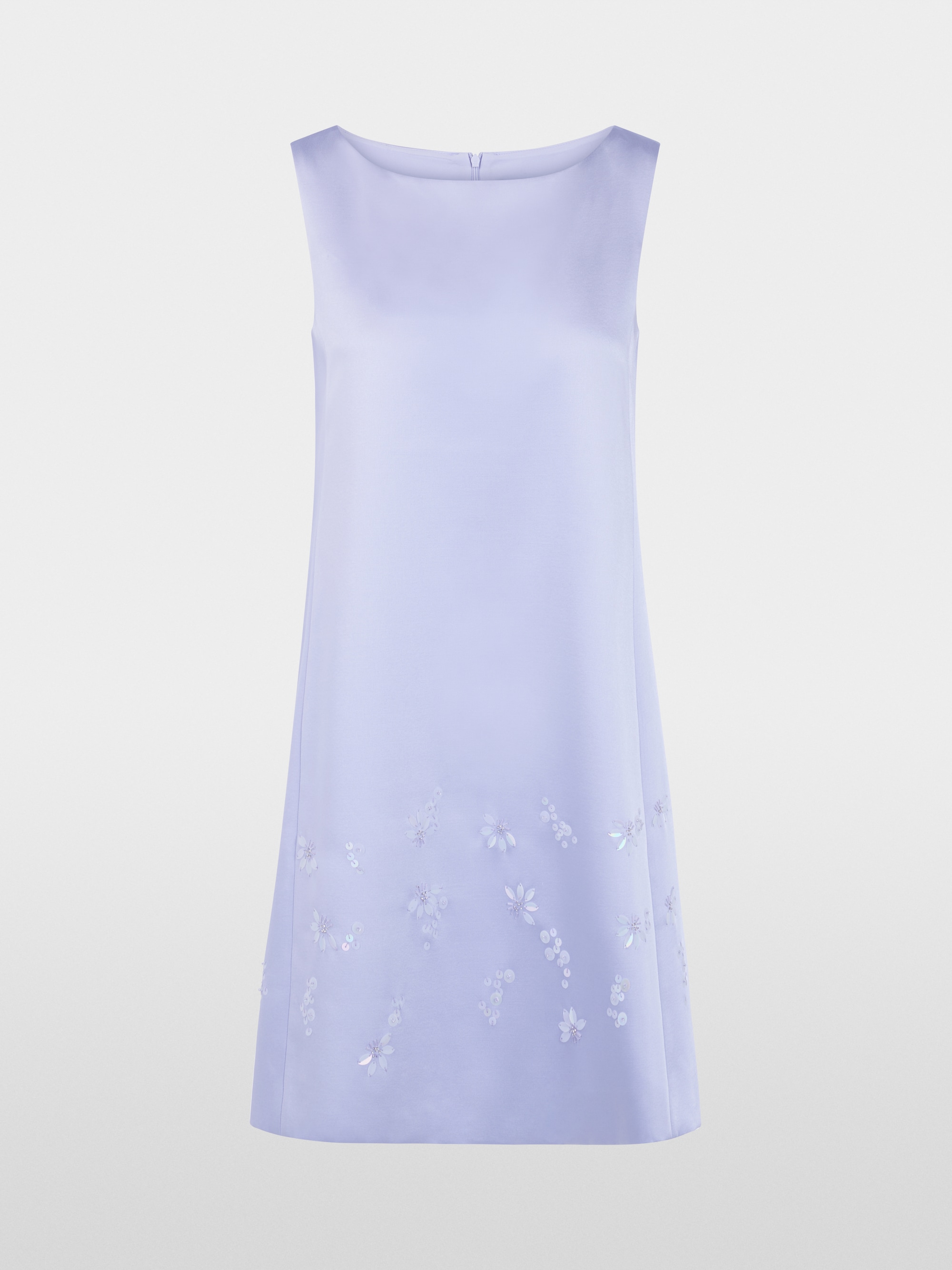 Satin dress with sequin trim