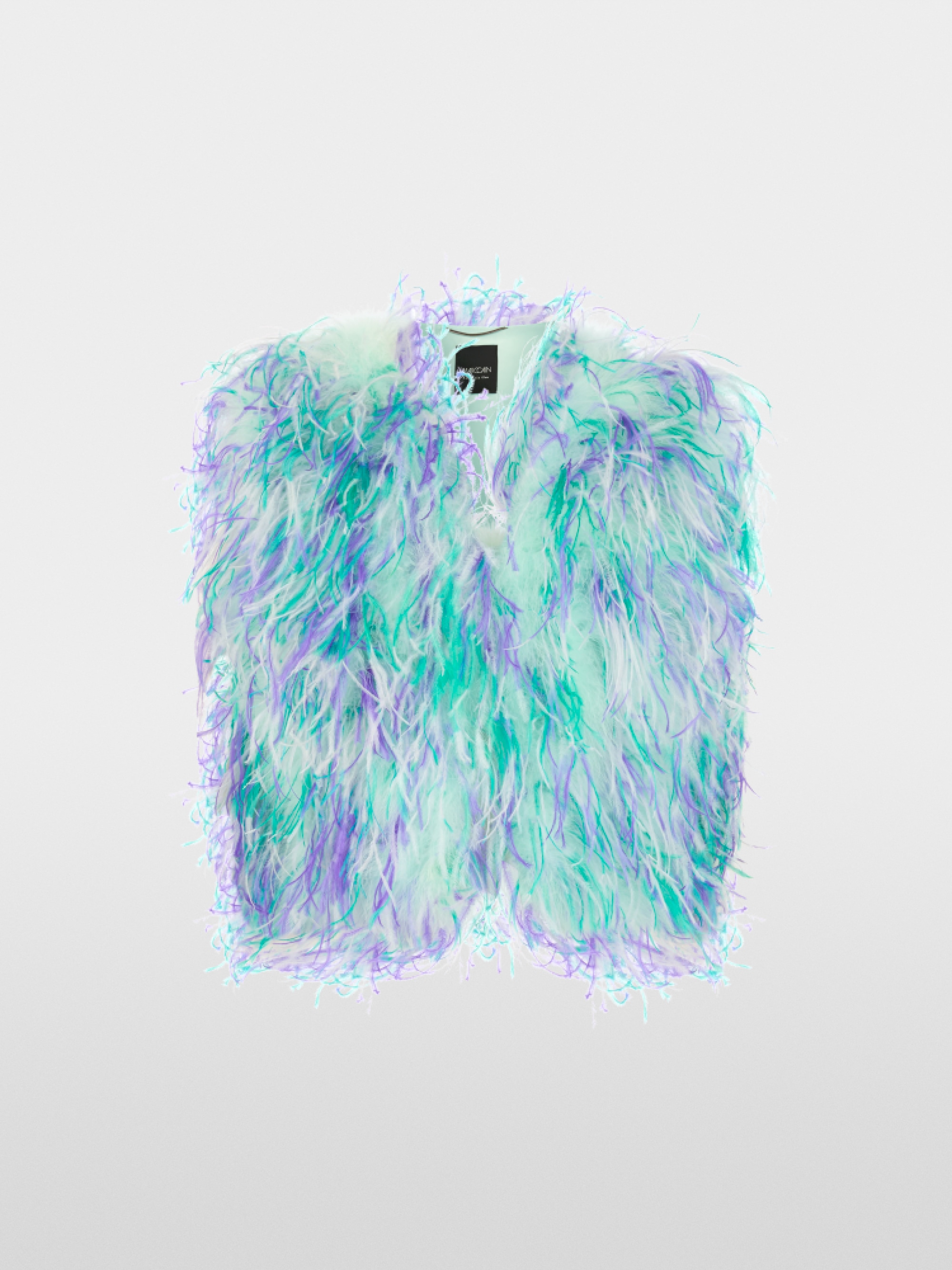 Gilet avec plumes d'autruche