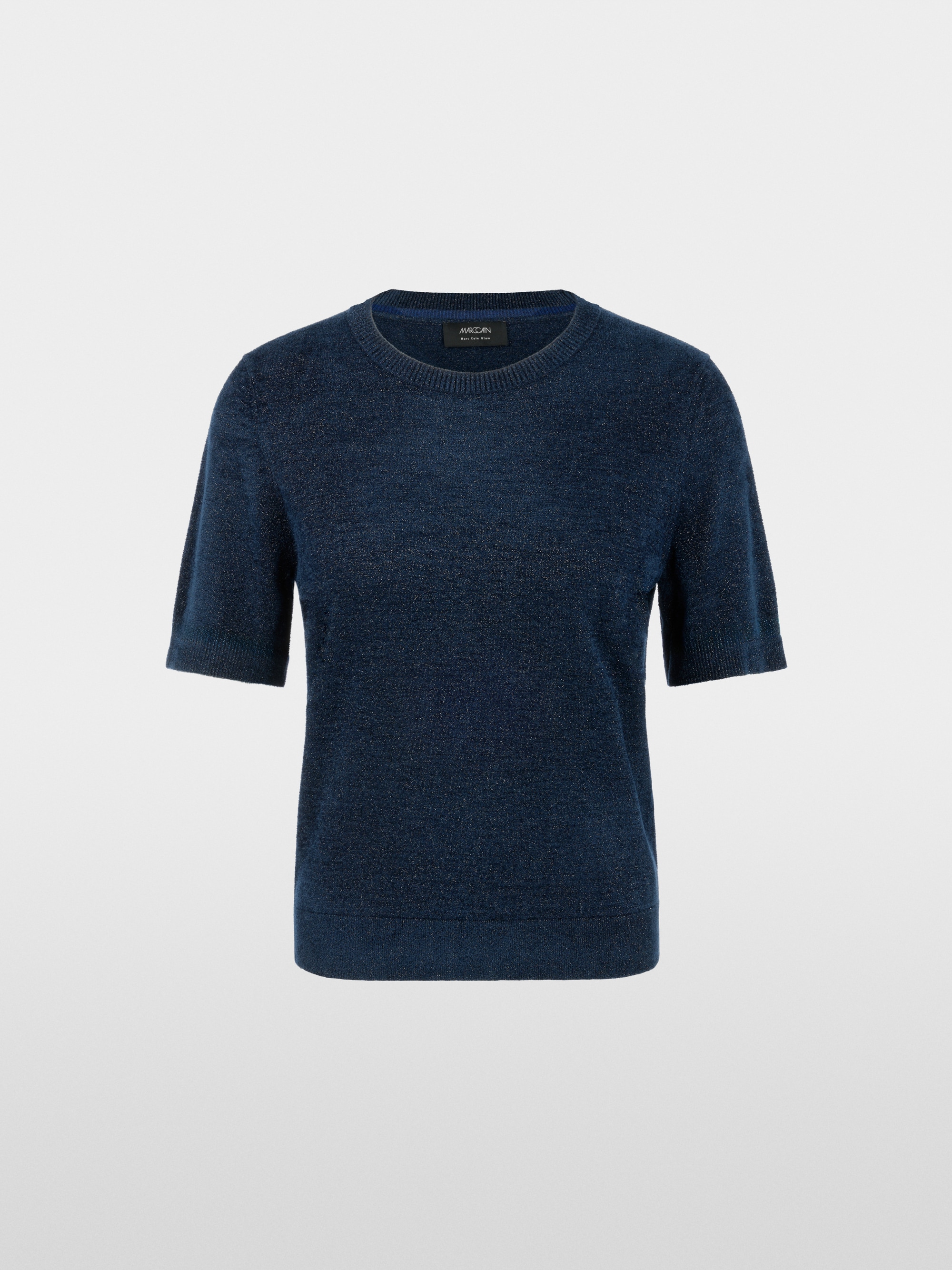 Short-sleeved round neck jumper