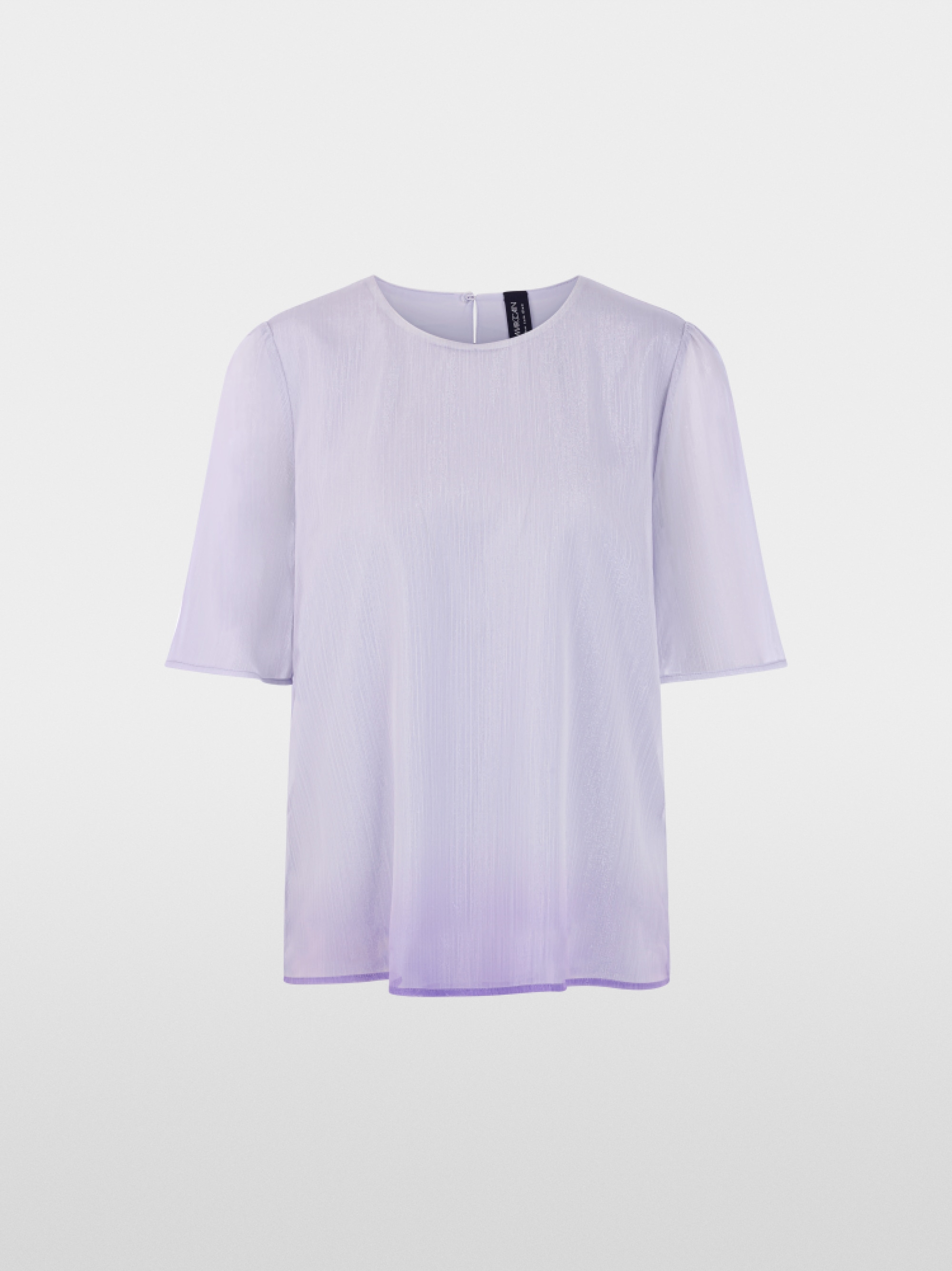 Shirt blouse with sheer sleeves