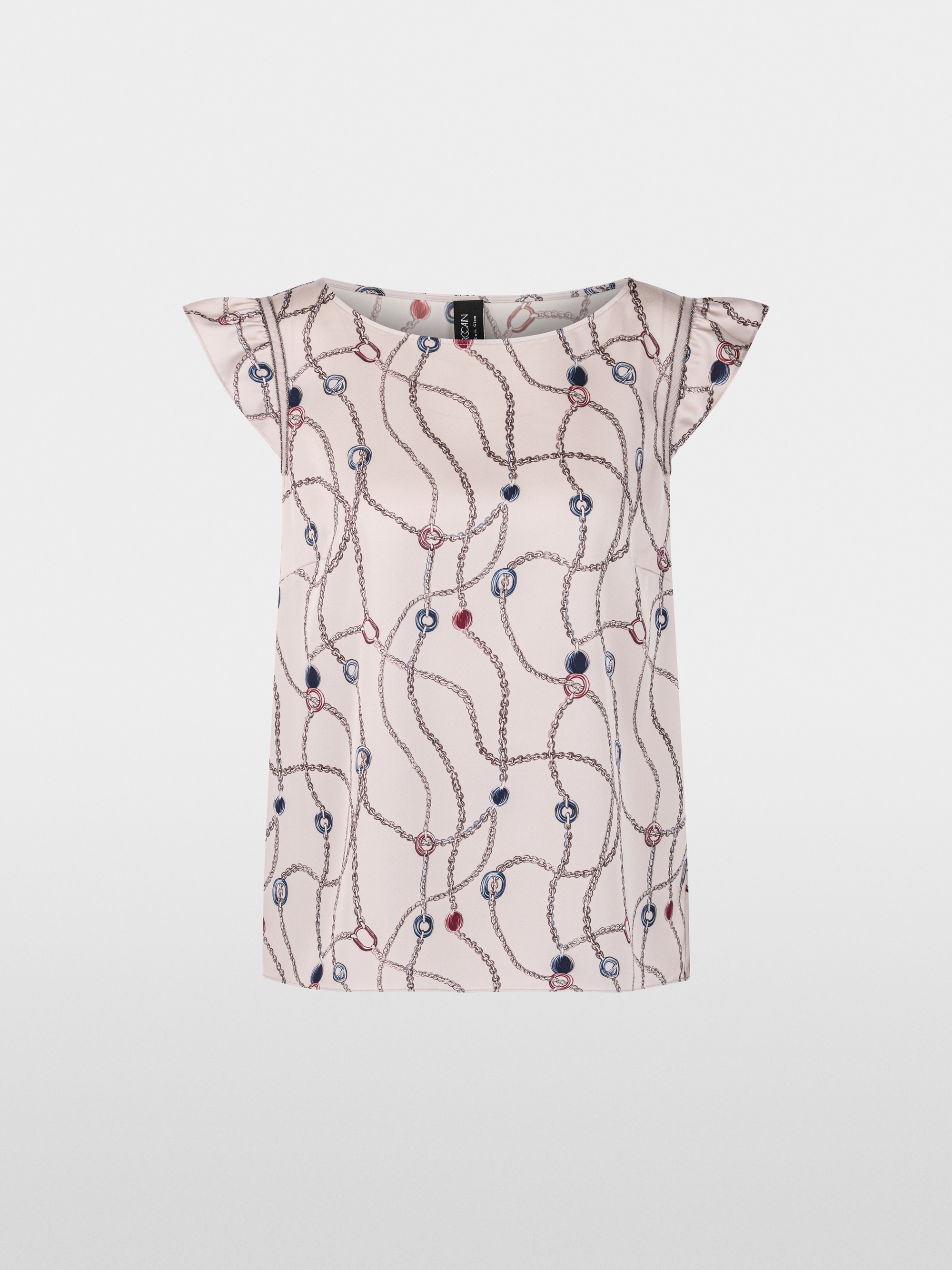 Cap sleeve top with chain print