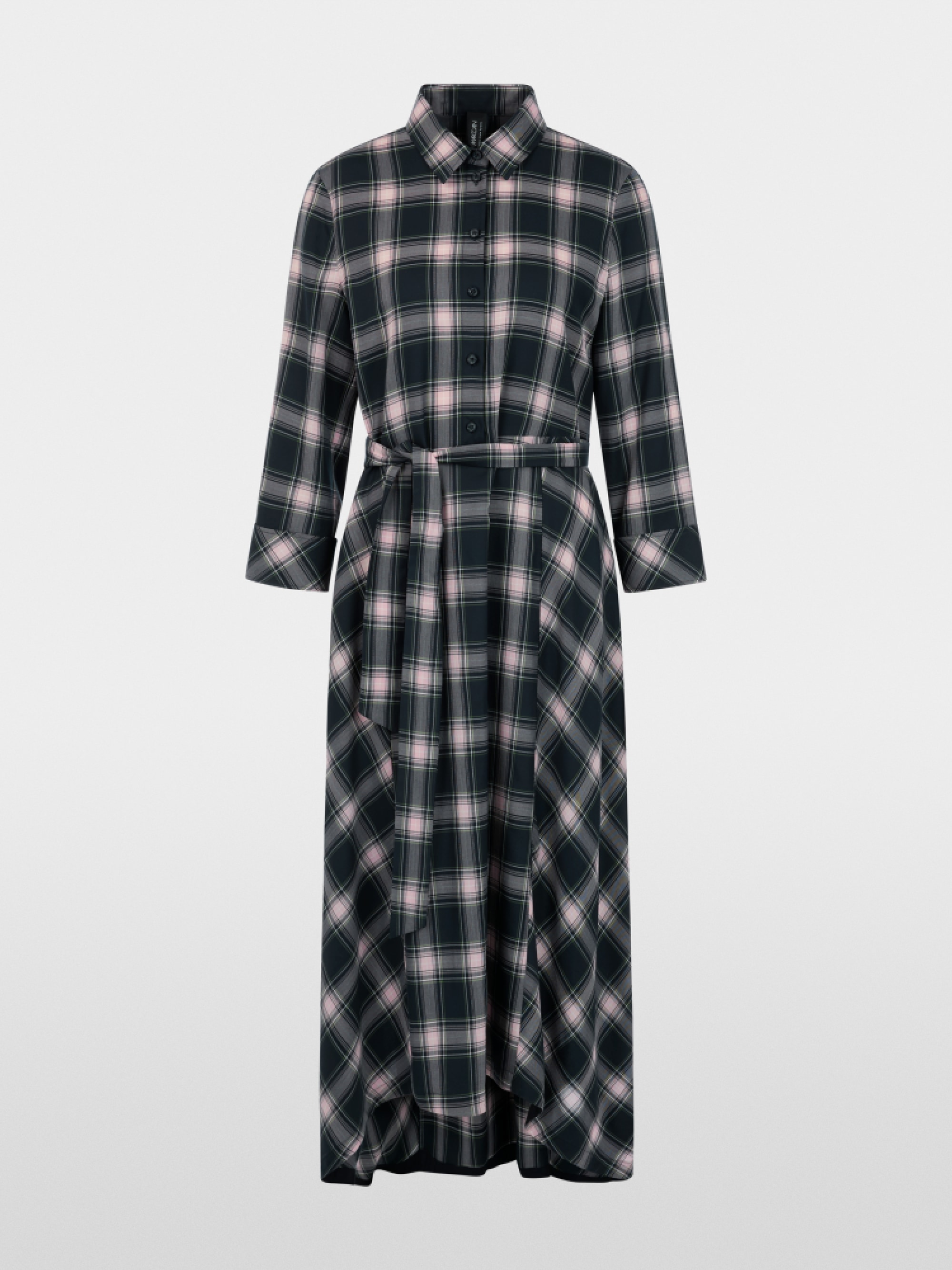 Checked shirt dress with tie belt
