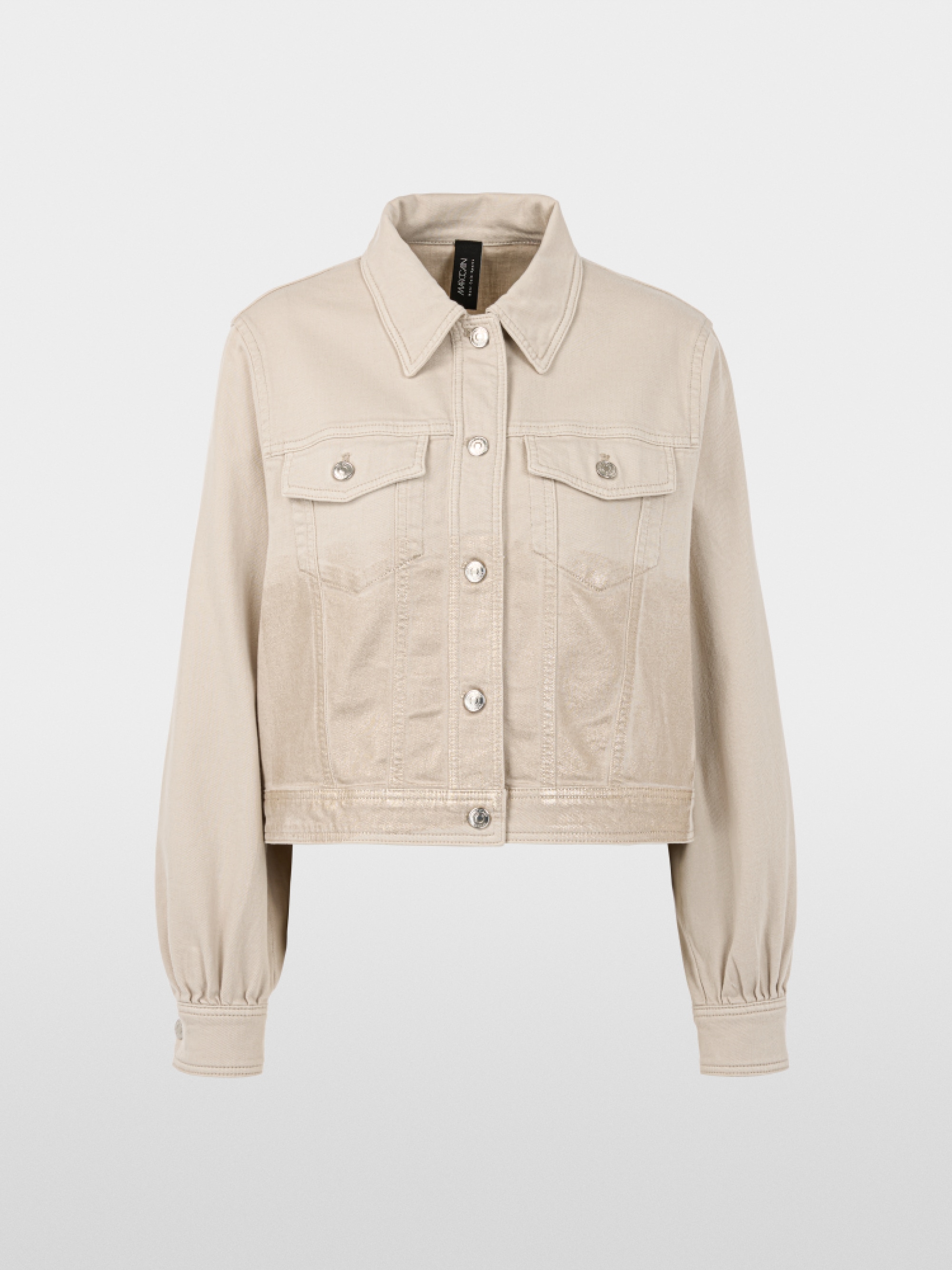 Veste en denim avec finitions dorées