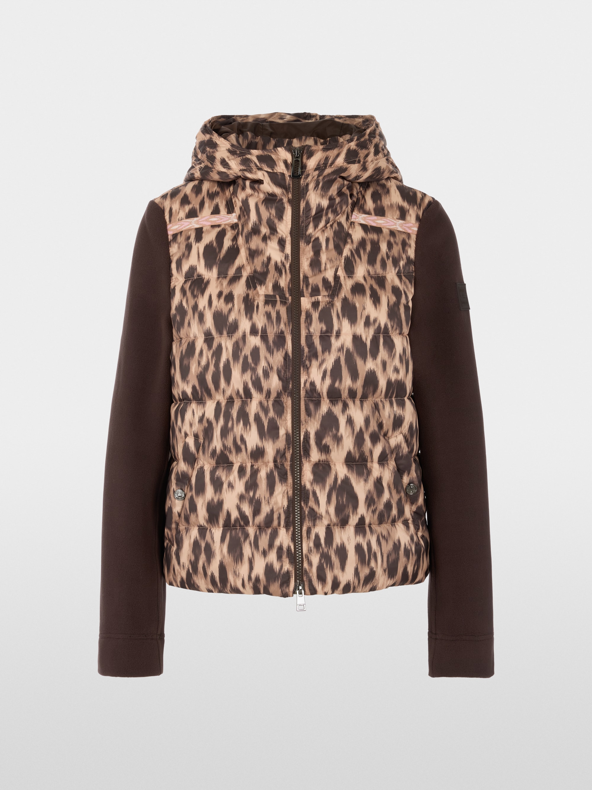 Quilted jacket with leopard print
