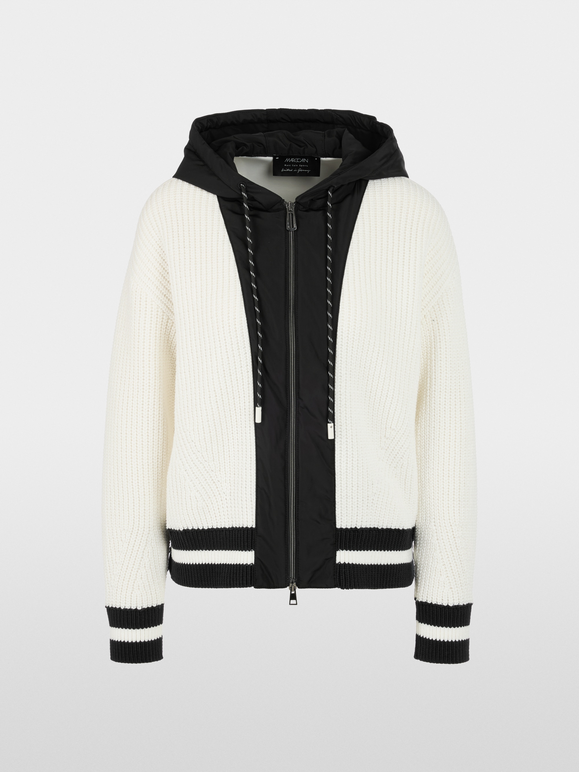 ‘Knitted in Germany’ contrast hoodie
