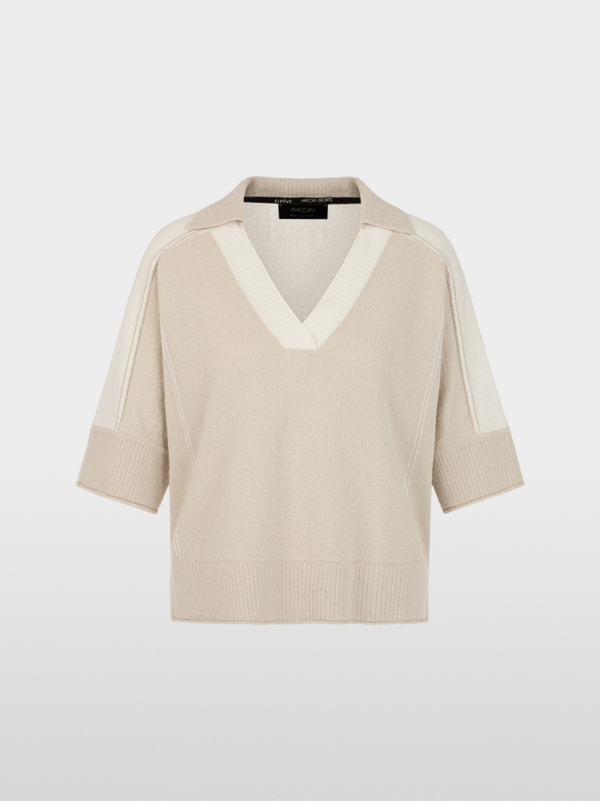 Two-tone V-neck jumper