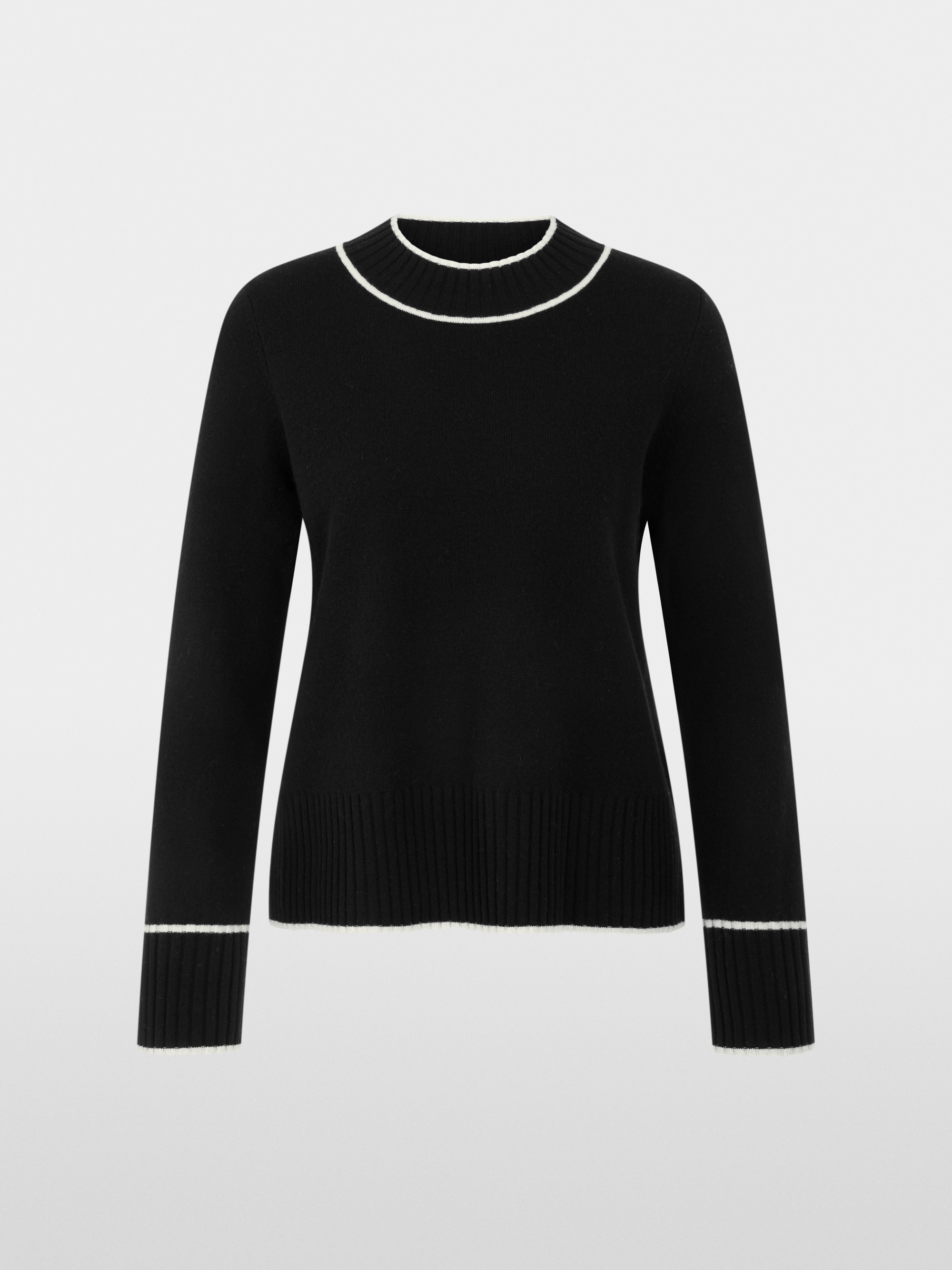 Knitted jumper with contrasting trim