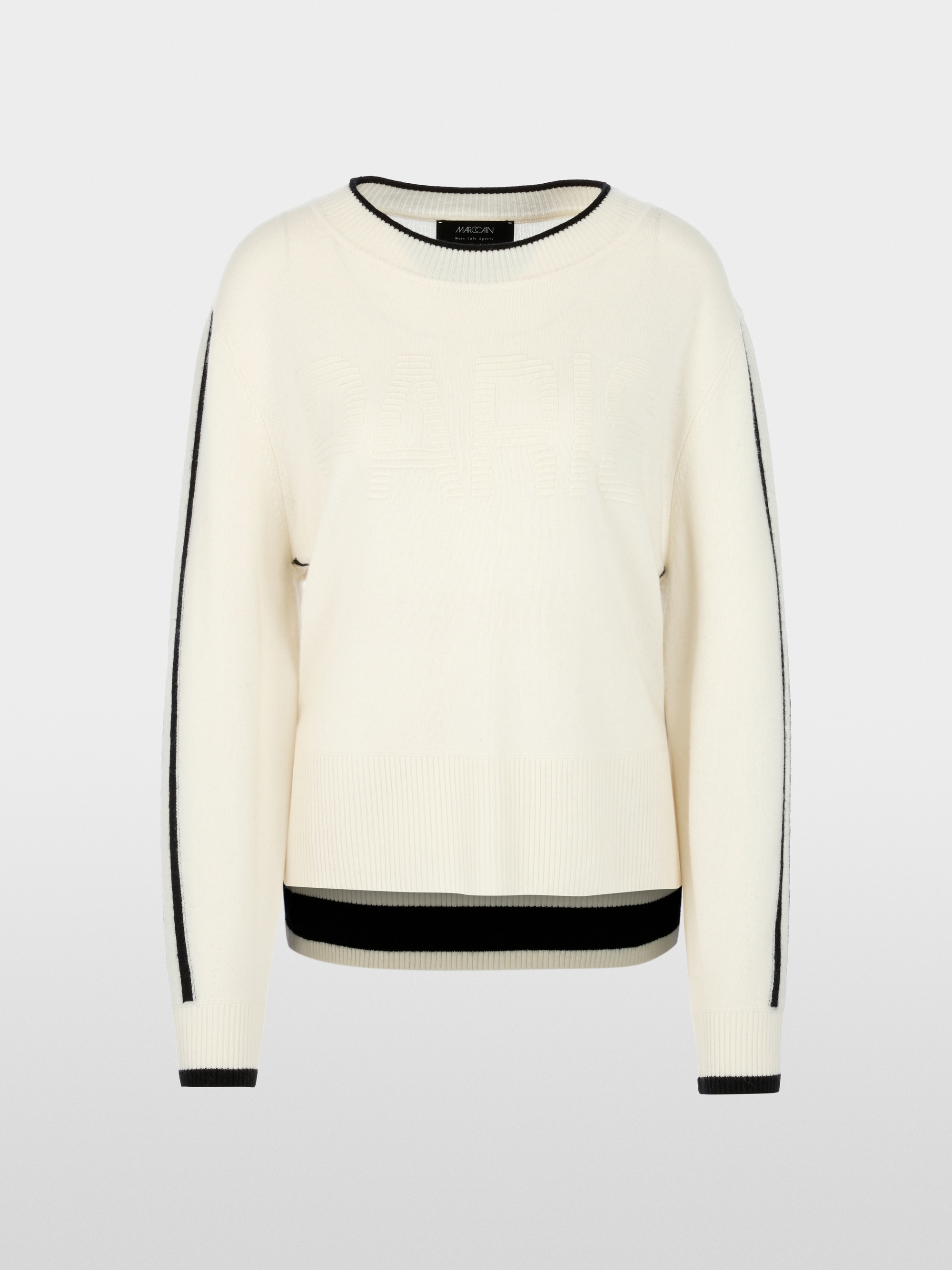 Knitted jumper with lettering