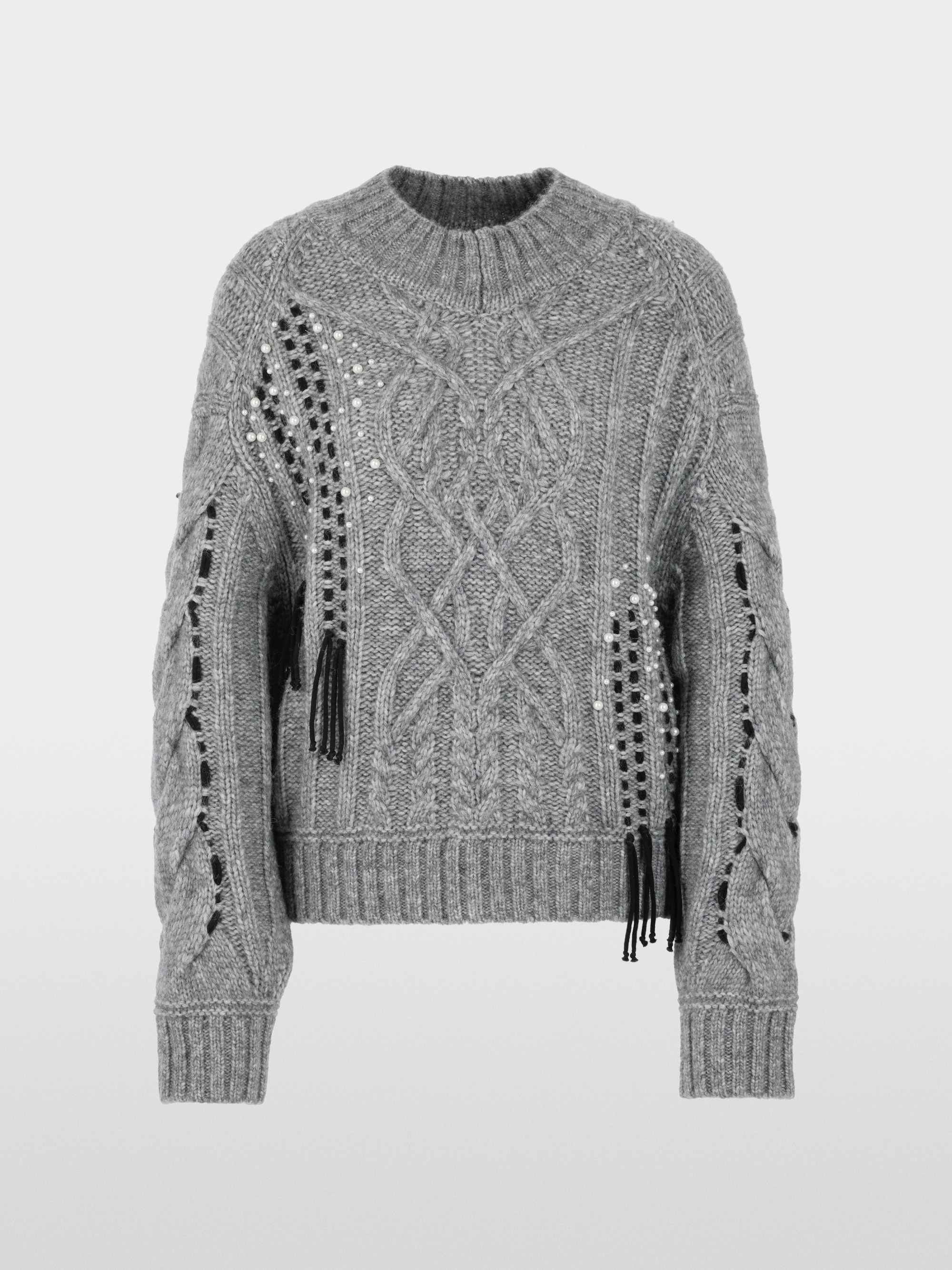 Cable-knit jumper with details
