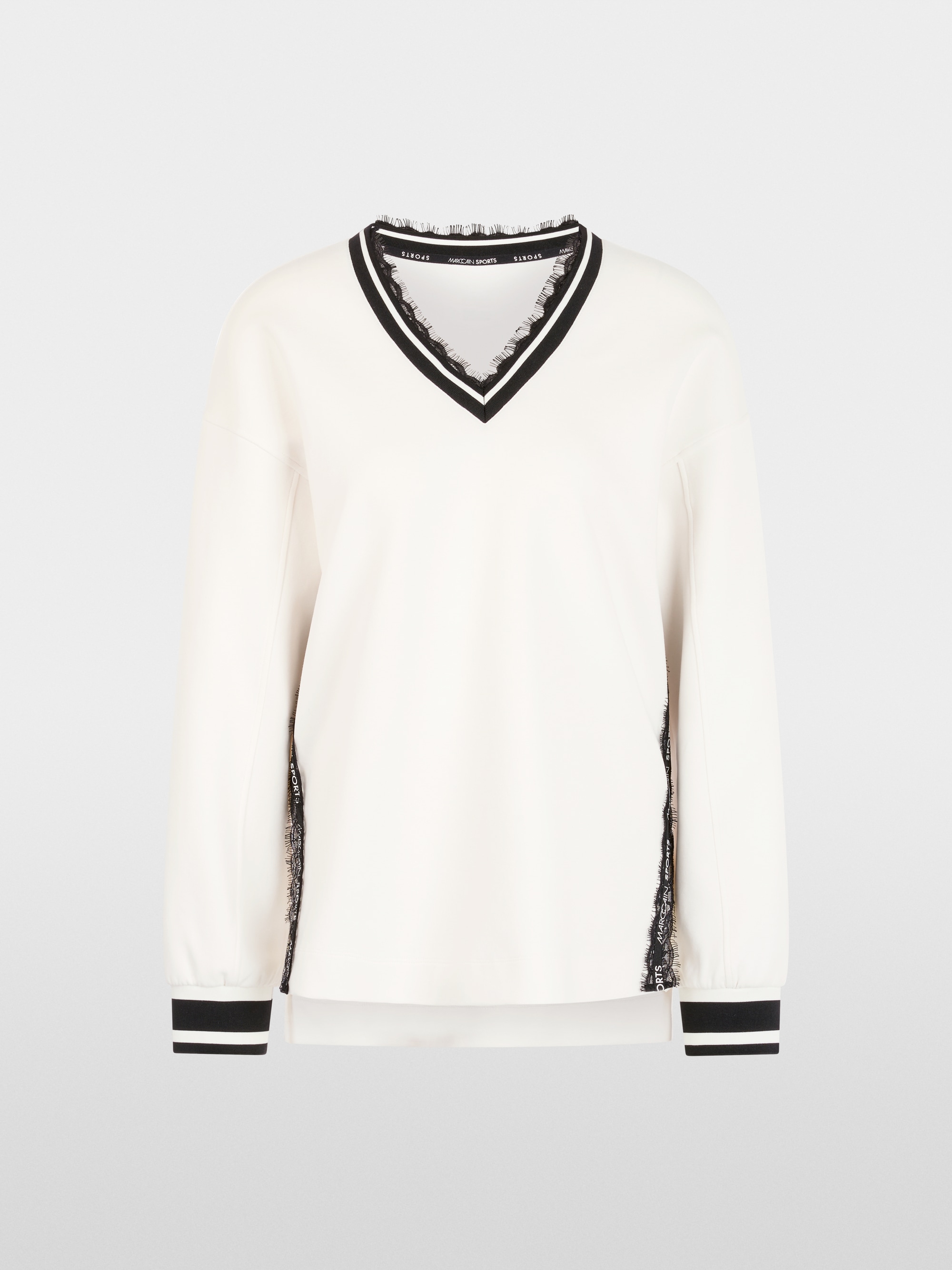 Sweatshirt with delicate lace details