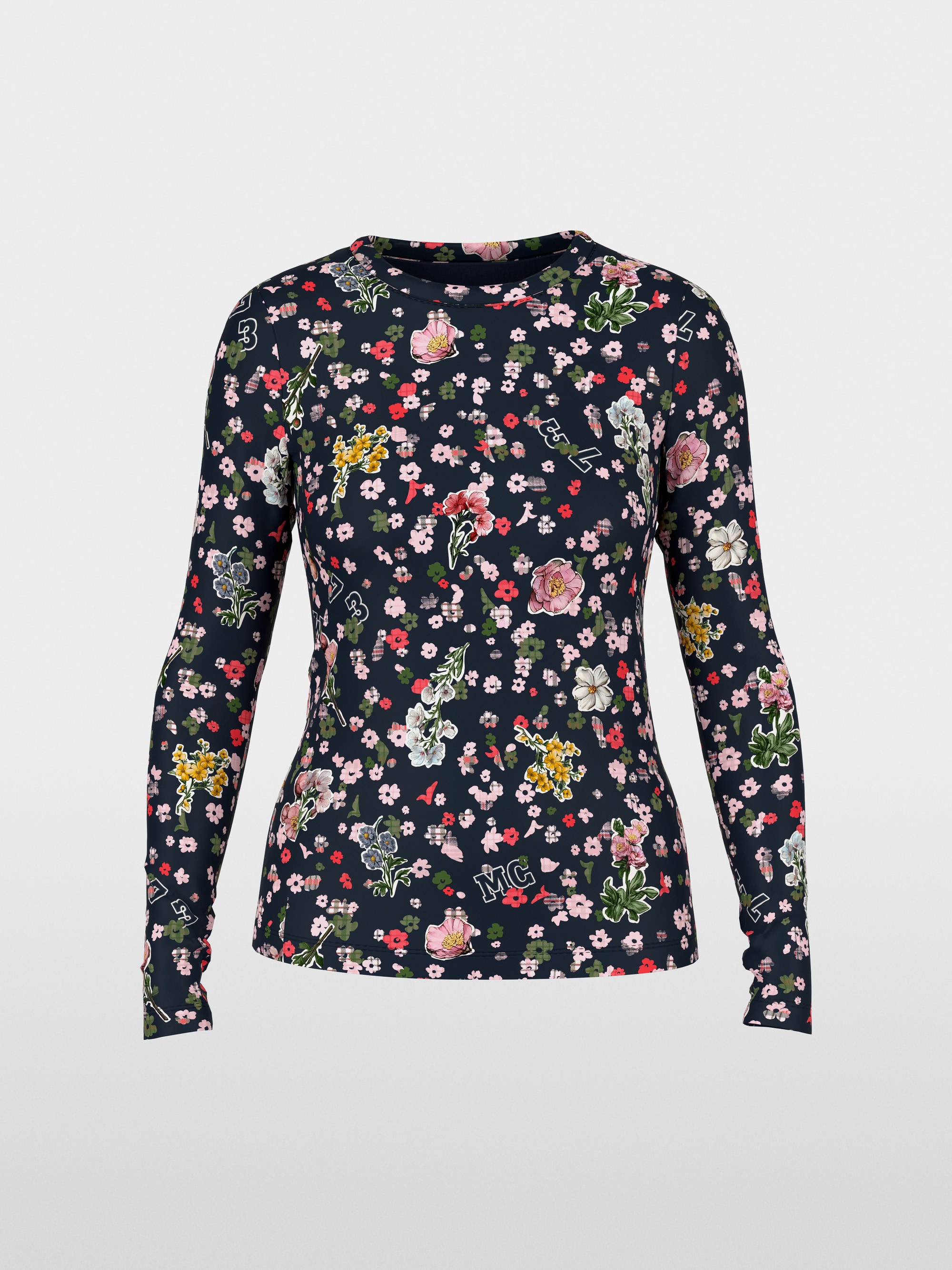 T-shirt à manches longues à imprimé floral sur toute la surface