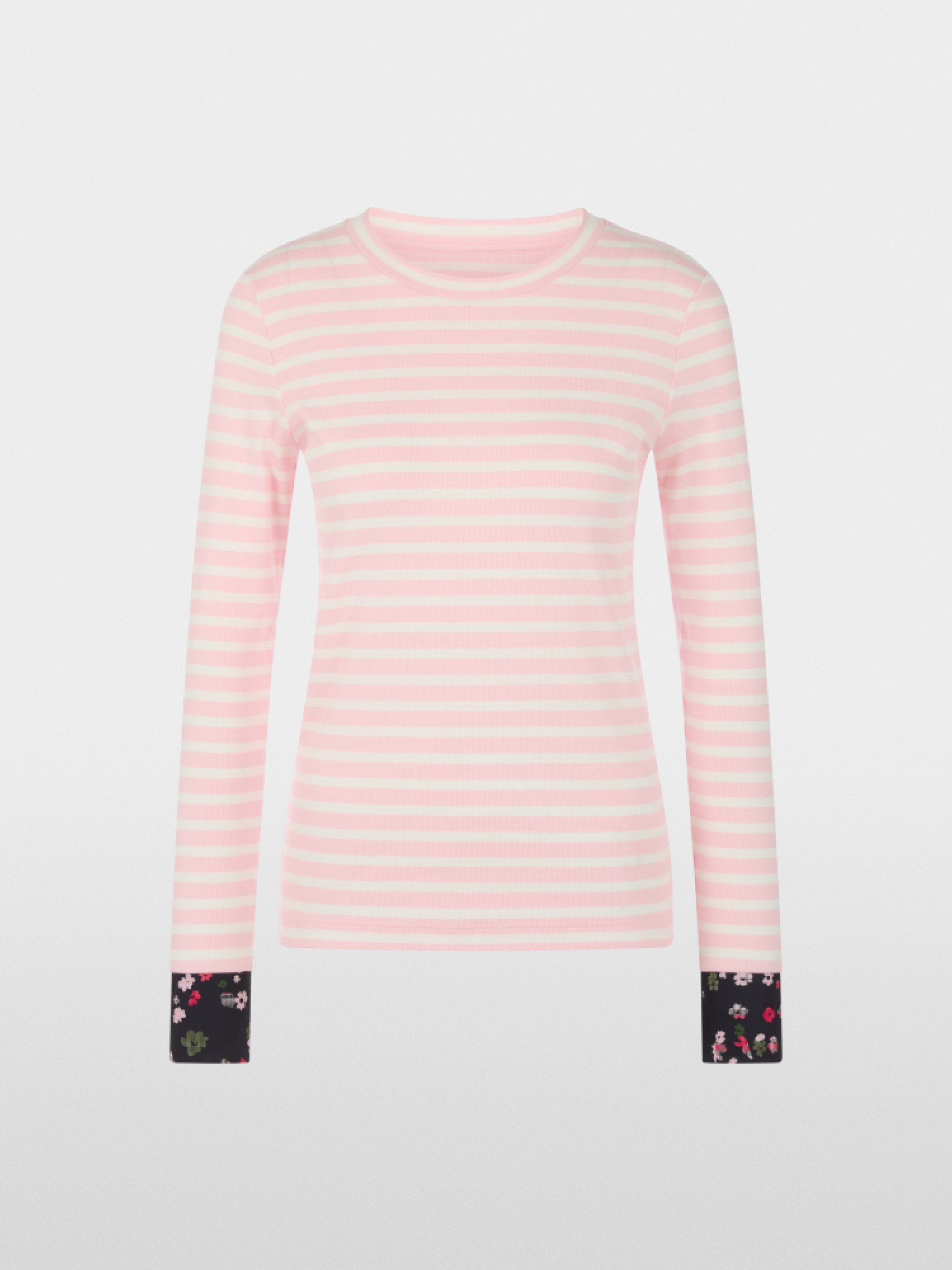 Long-sleeved shirt with striped look