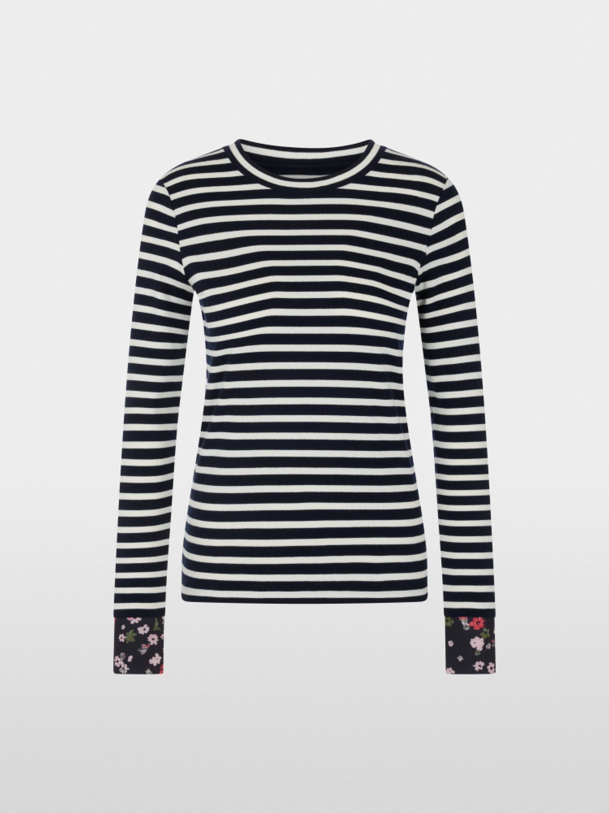 Long-sleeved shirt with striped look