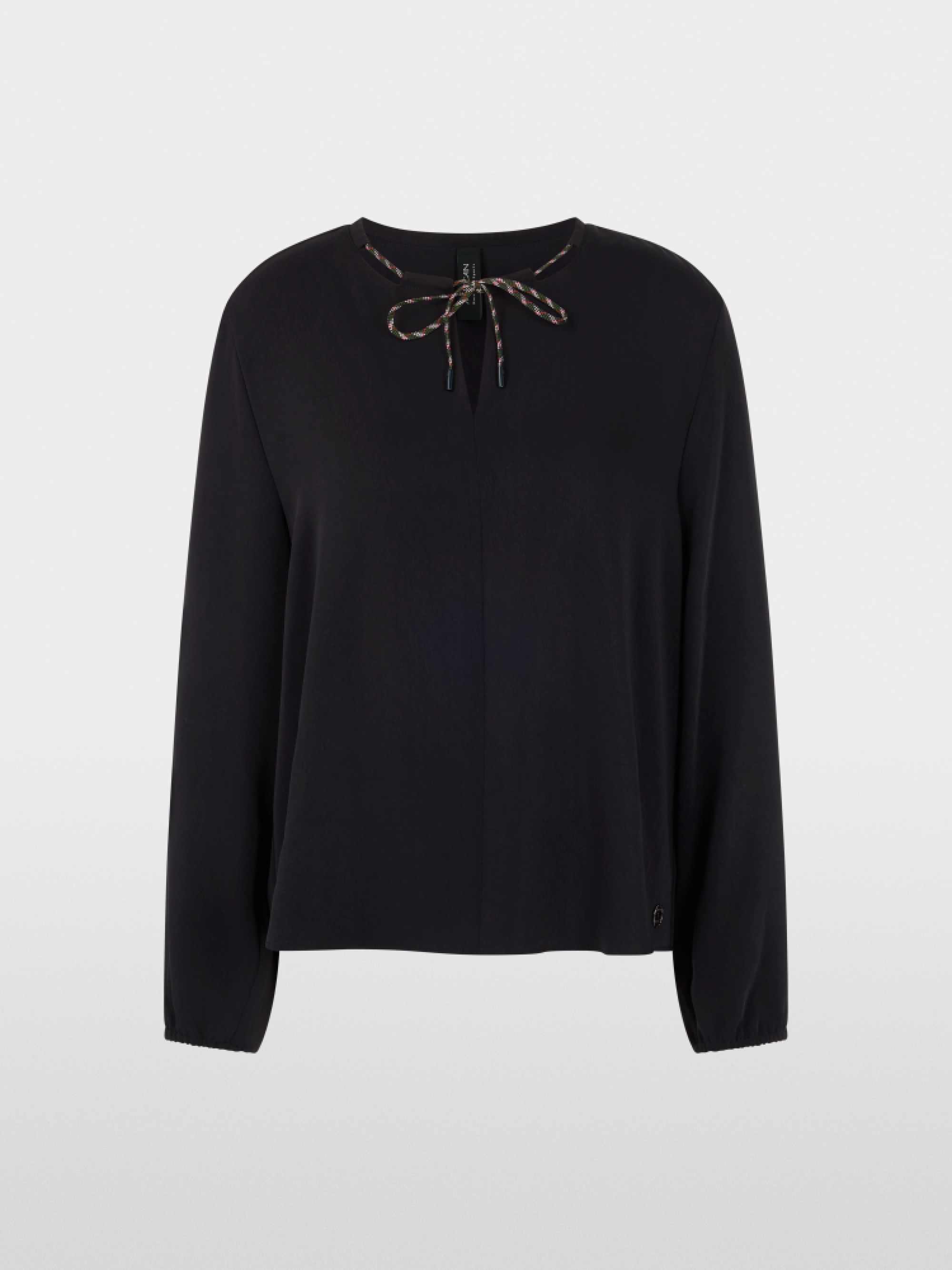 Long-sleeve blouse with drawstring