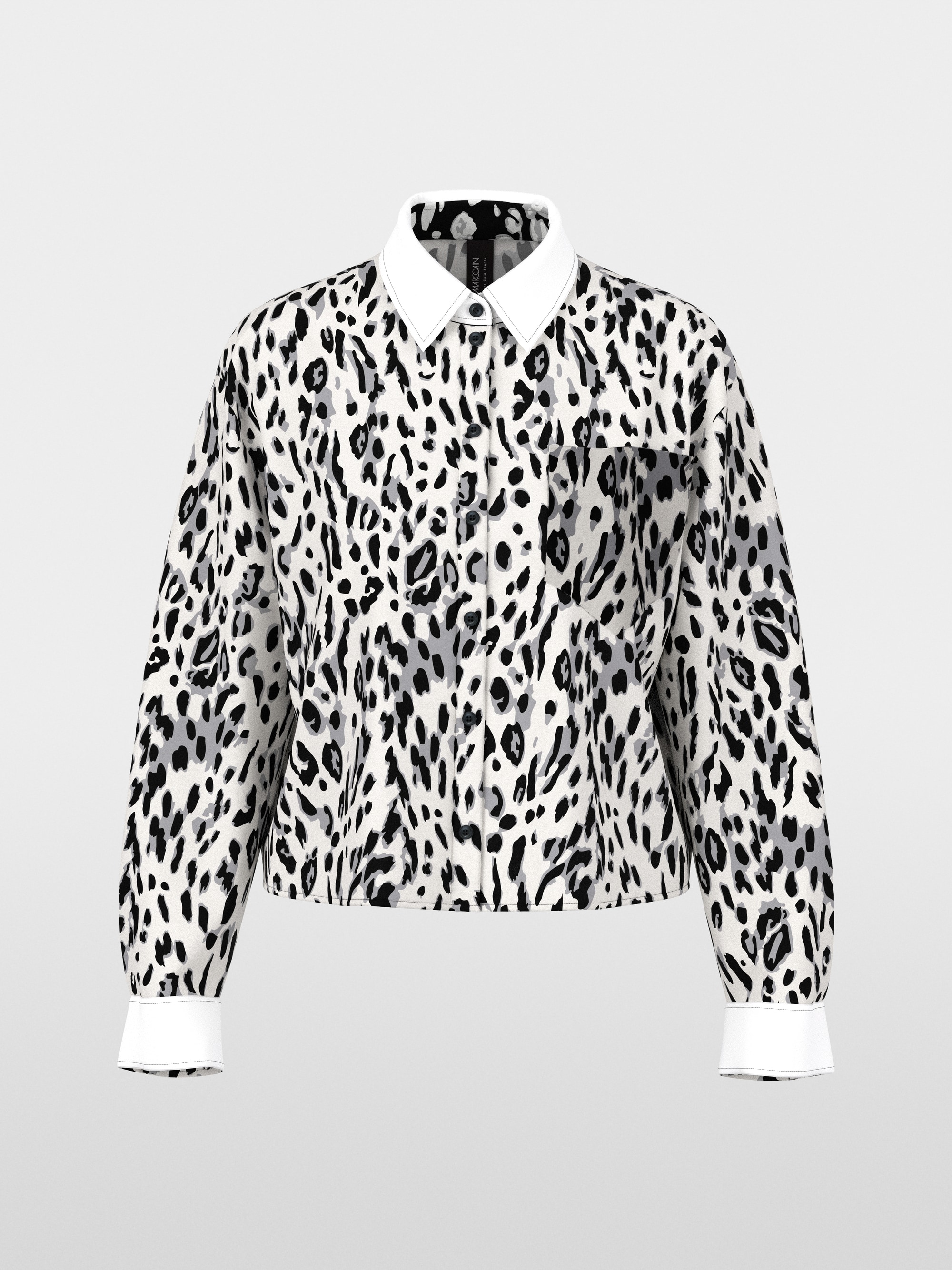 Cotton blouse with leopard print