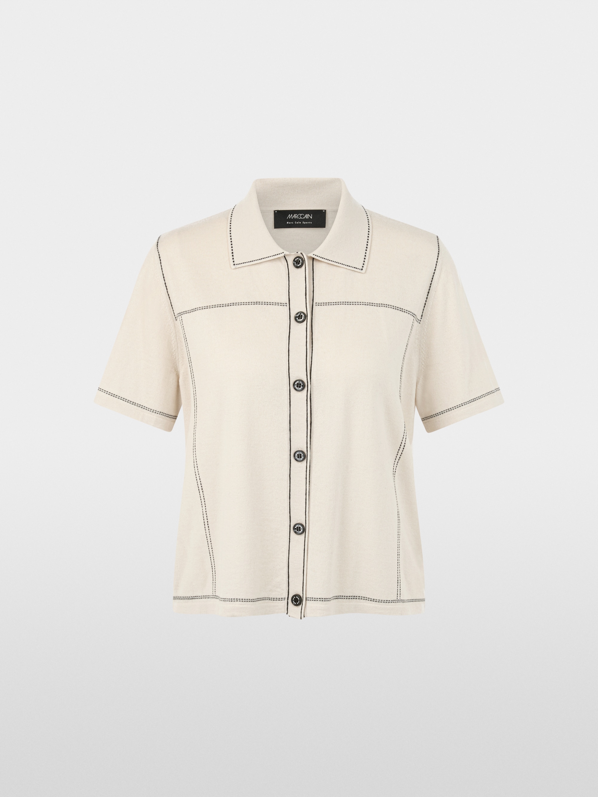 Polo en maille fine mélange laine