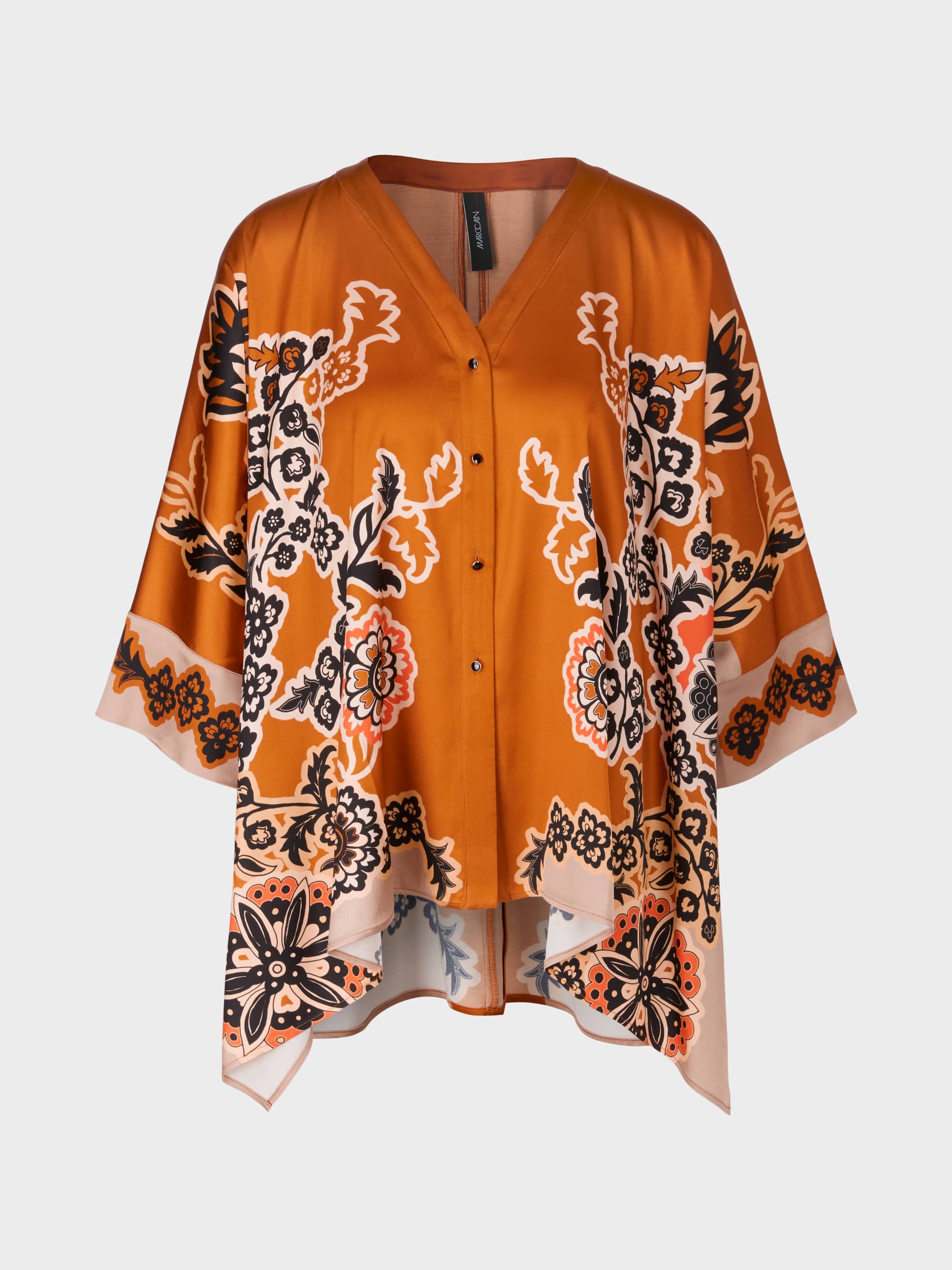 Oversized Bluse mit floralem Print | marc-cain.com/de