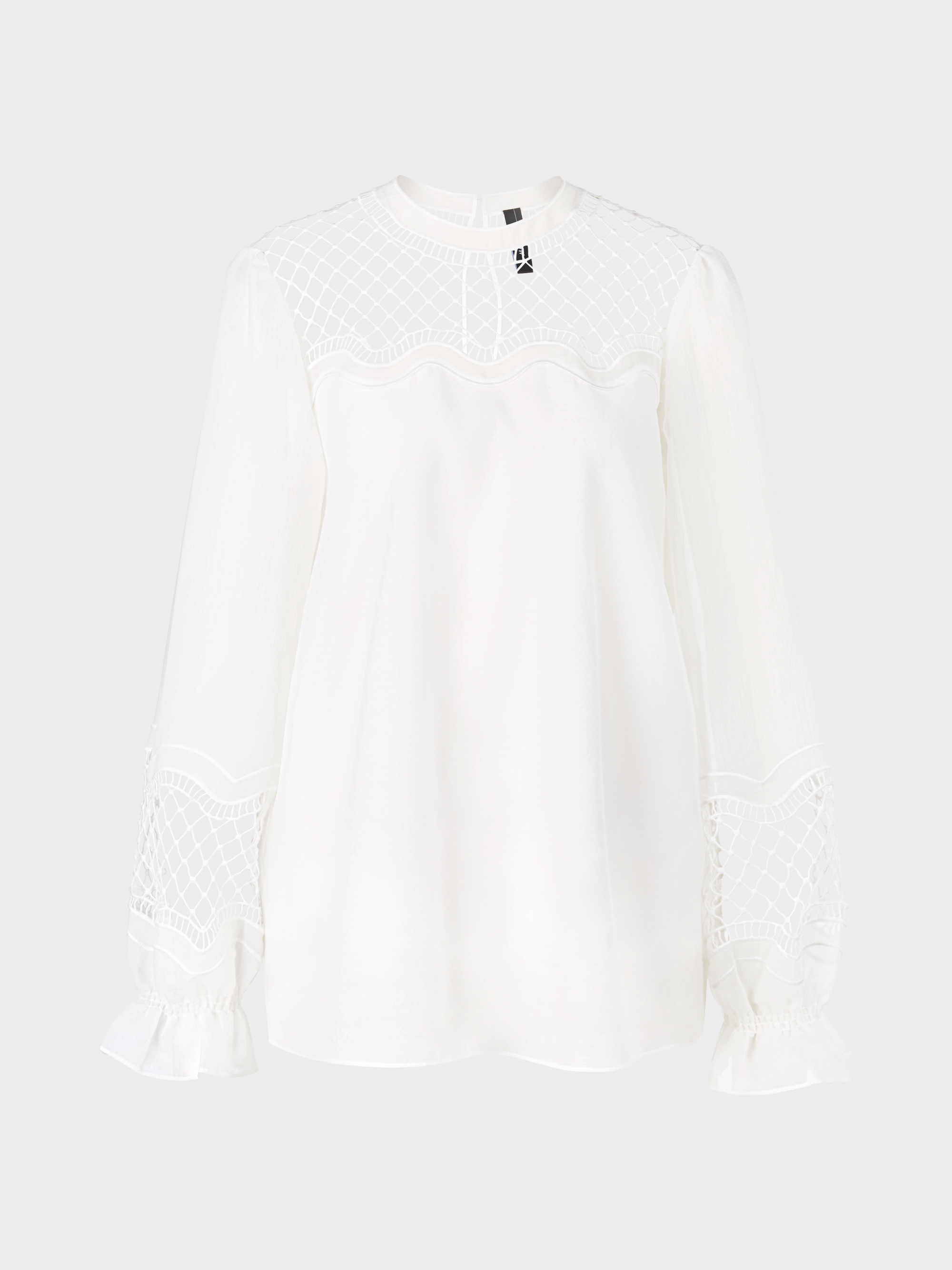 Bluse mit Netzeinsatz | marc-cain.com/de