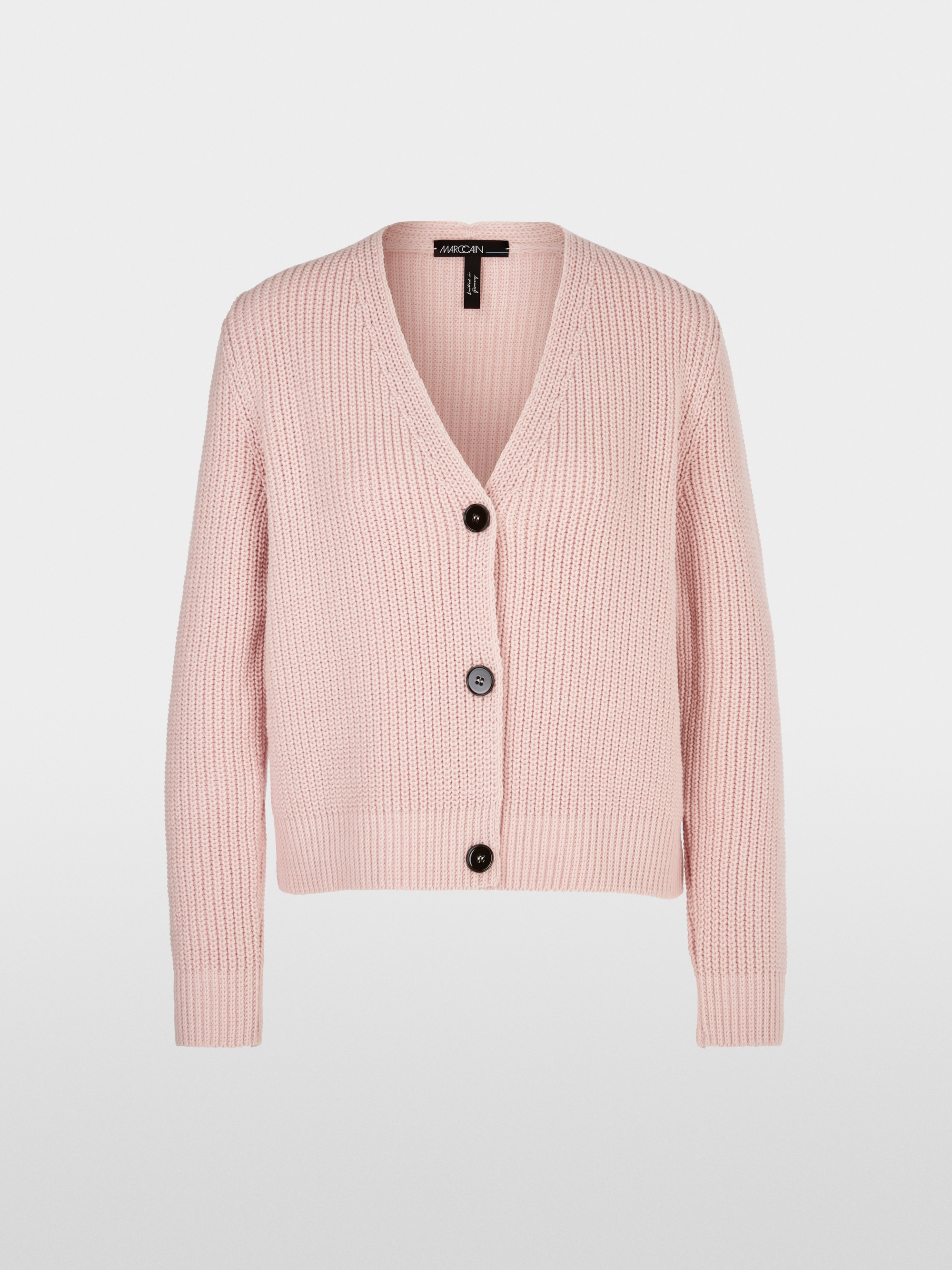 Rippen-Cardigan in Deutschland gestrickt