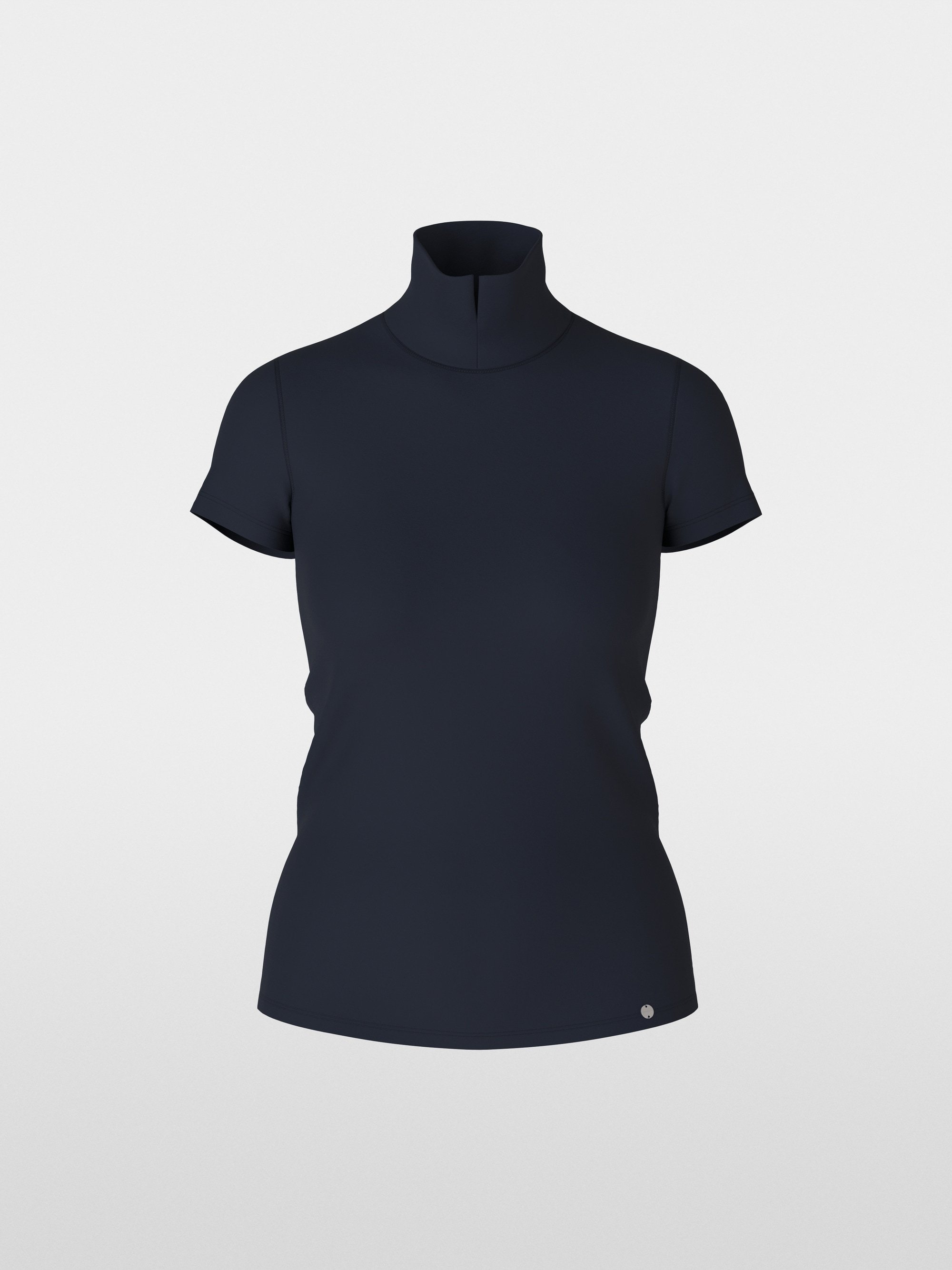 T-shirt with slit mock neck