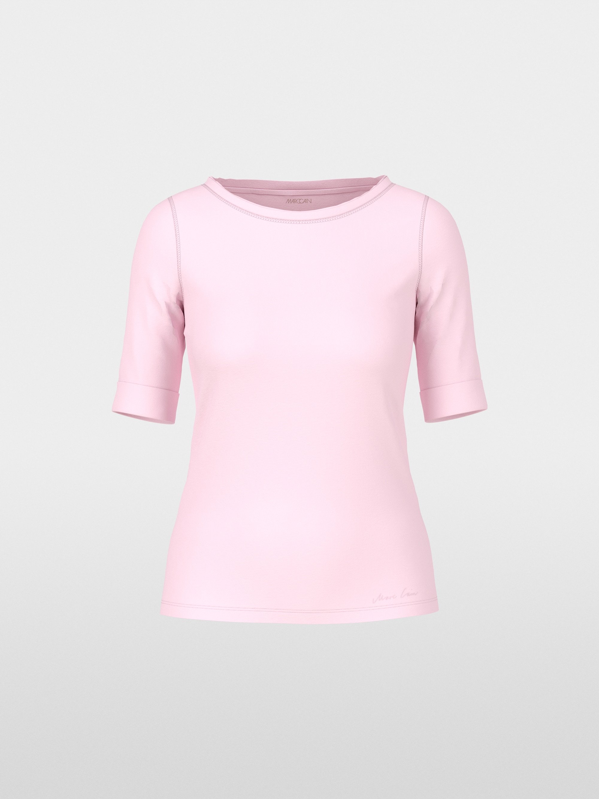 T-Shirt mit Turn-up-Ärmeln