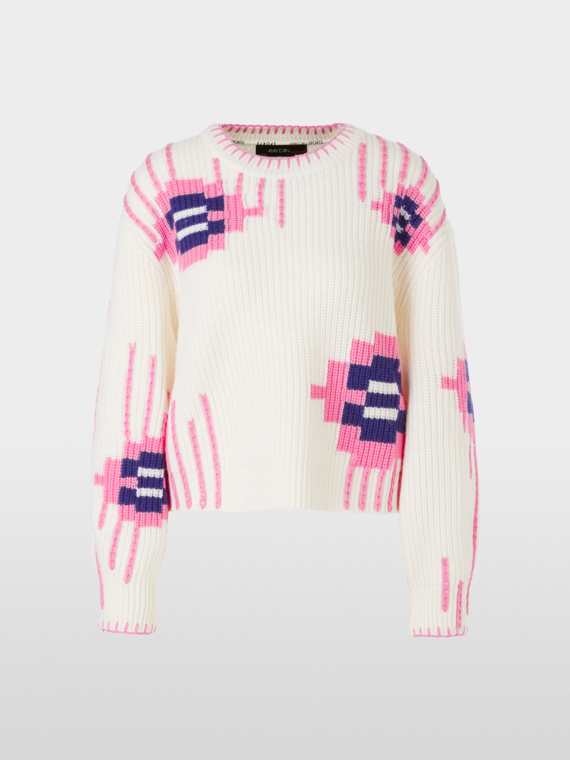 Pullover mit platziertem Knit-Jag-Muster