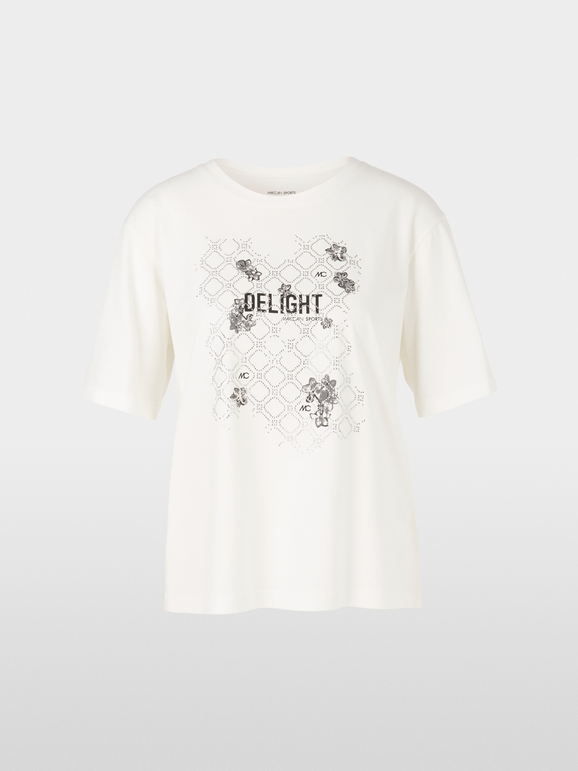 Cotton T-shirt with glitter motif