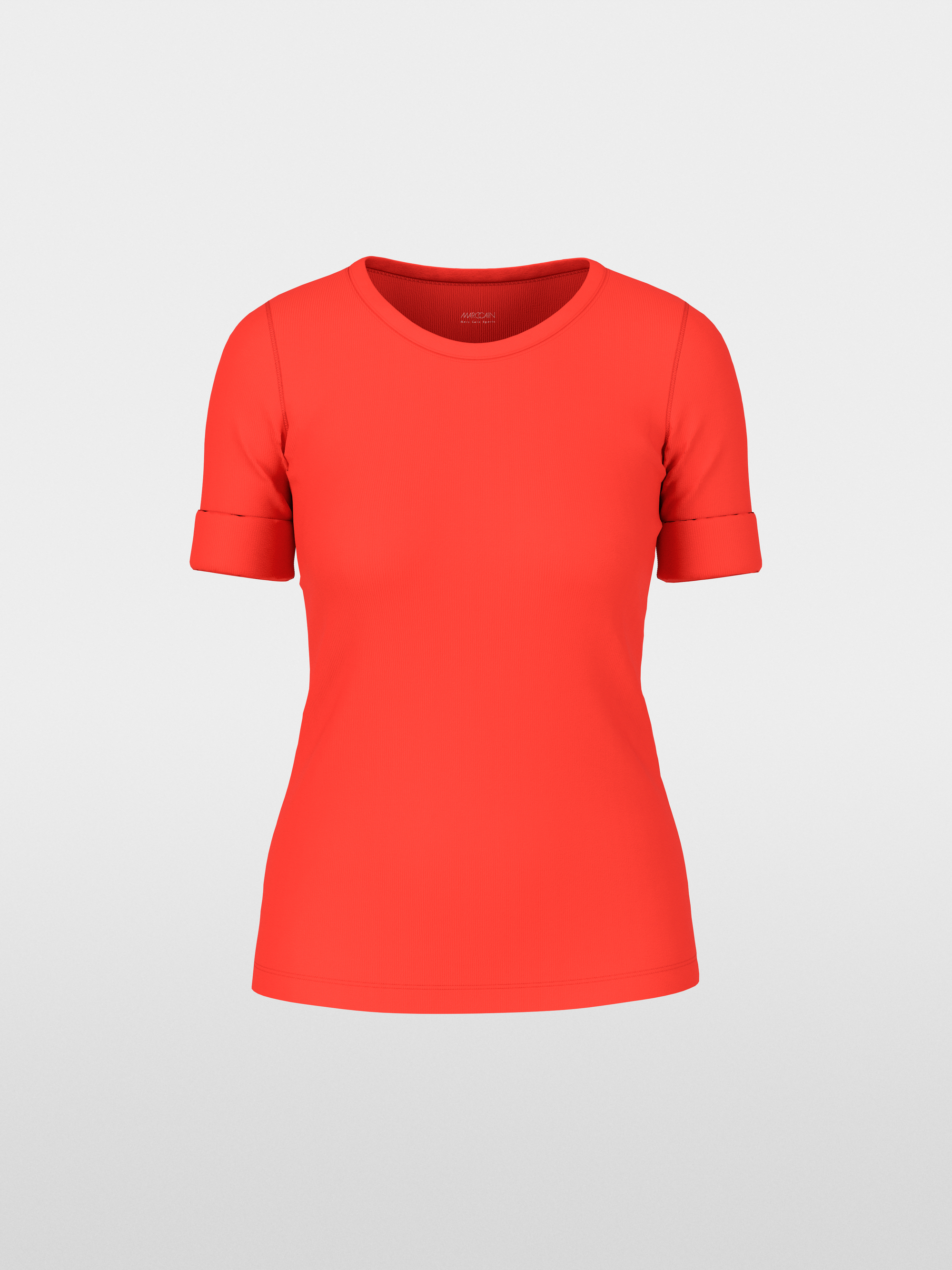 Solid T-shirt in stretchy cotton rib