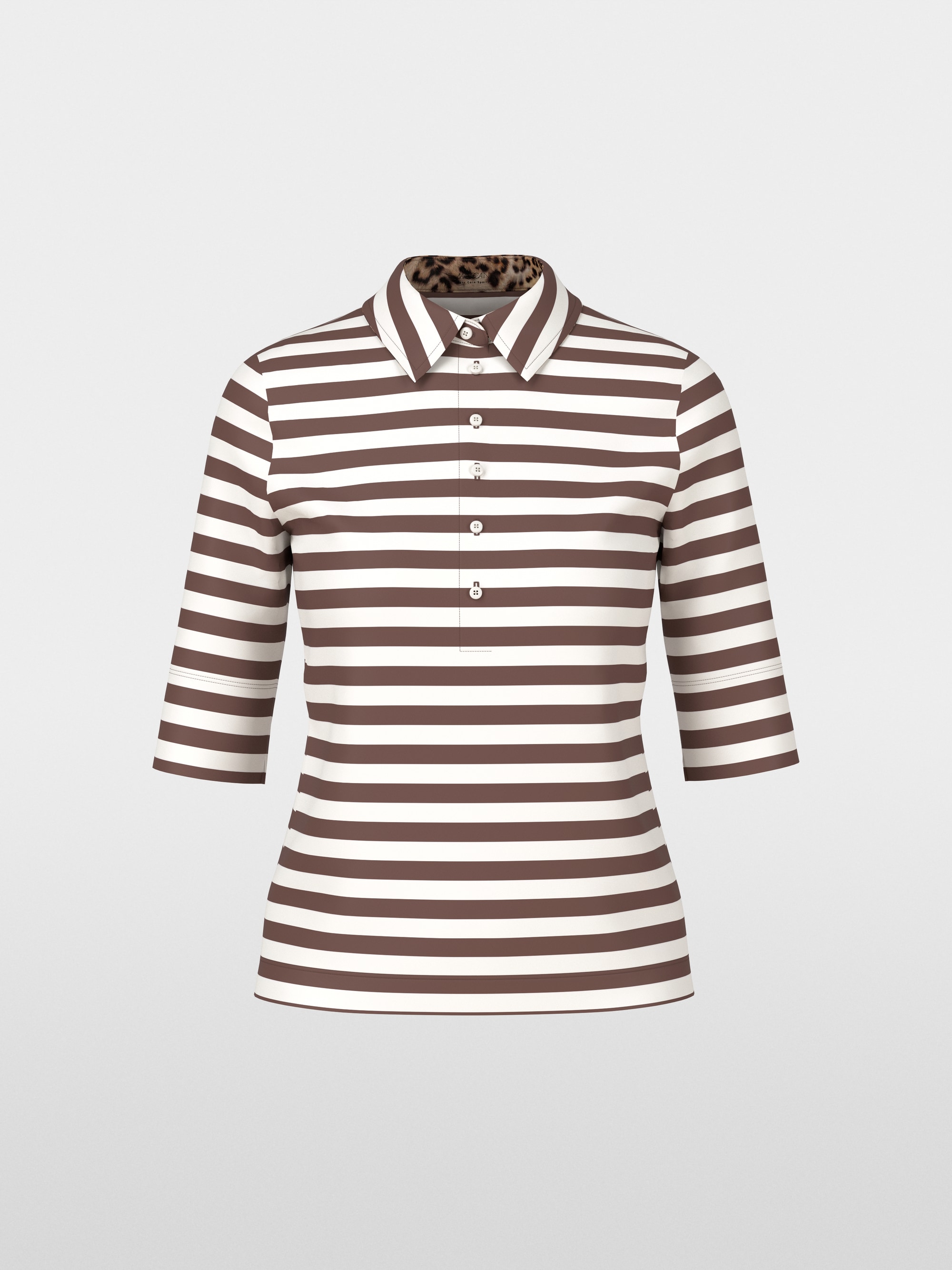 Gestreepte polo met 3/4 mouwen