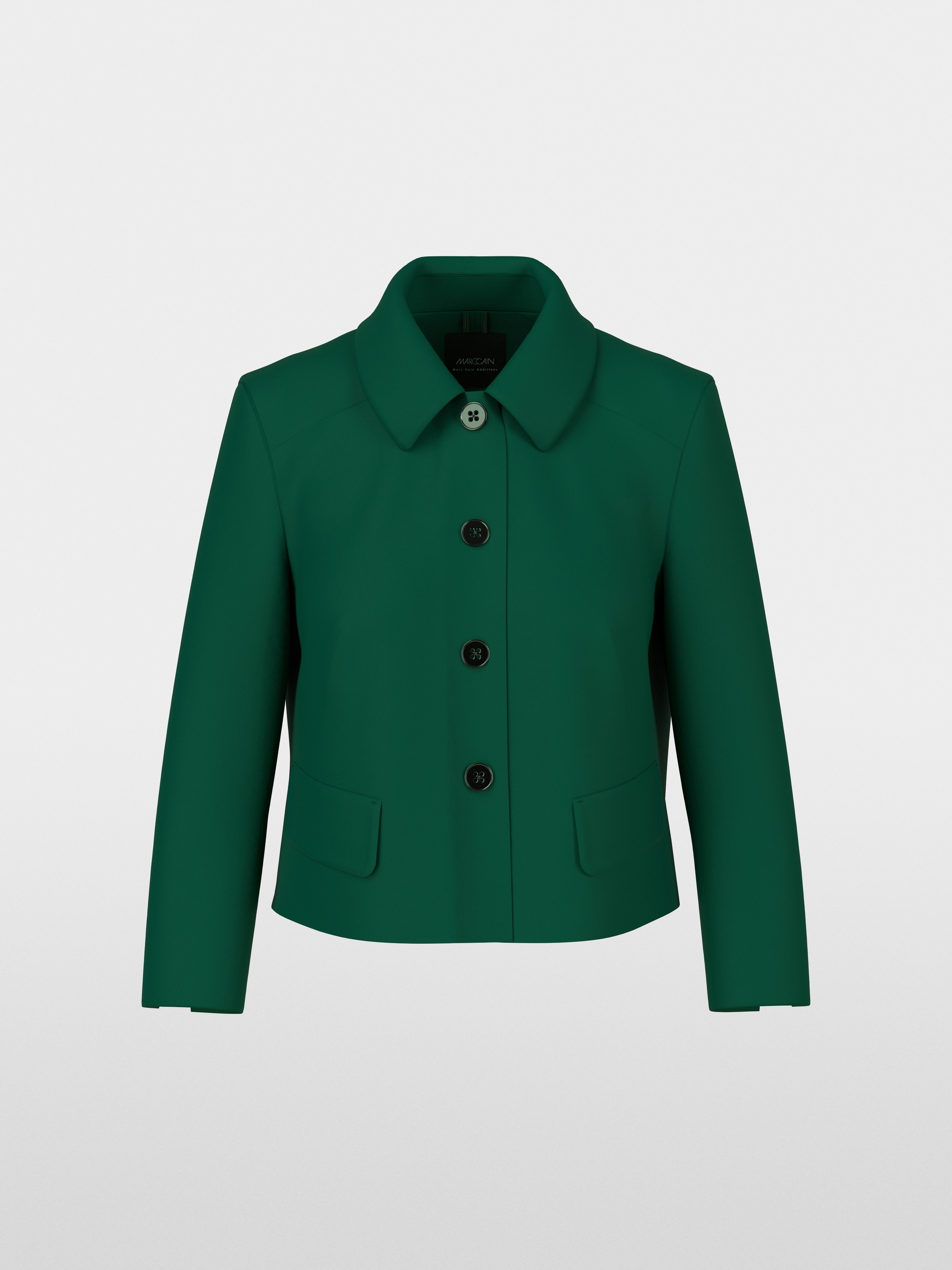 Short jacket with sleeve slits