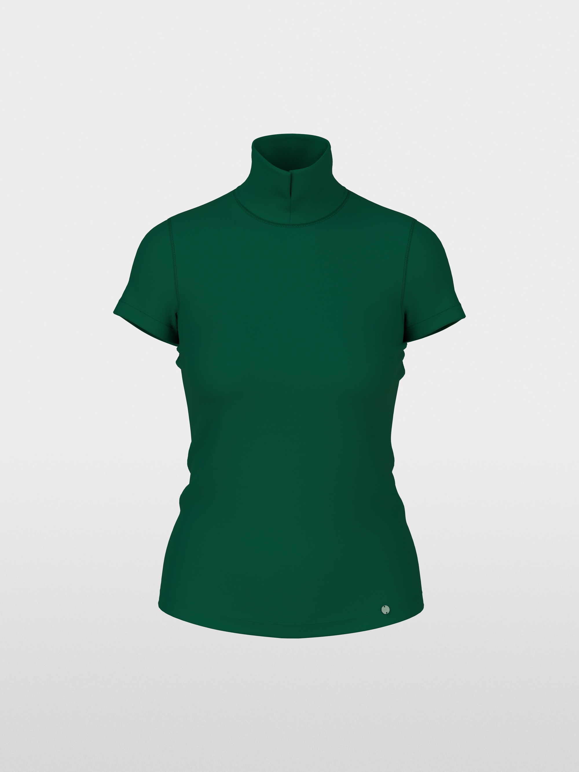 T-shirt with slit mock neck