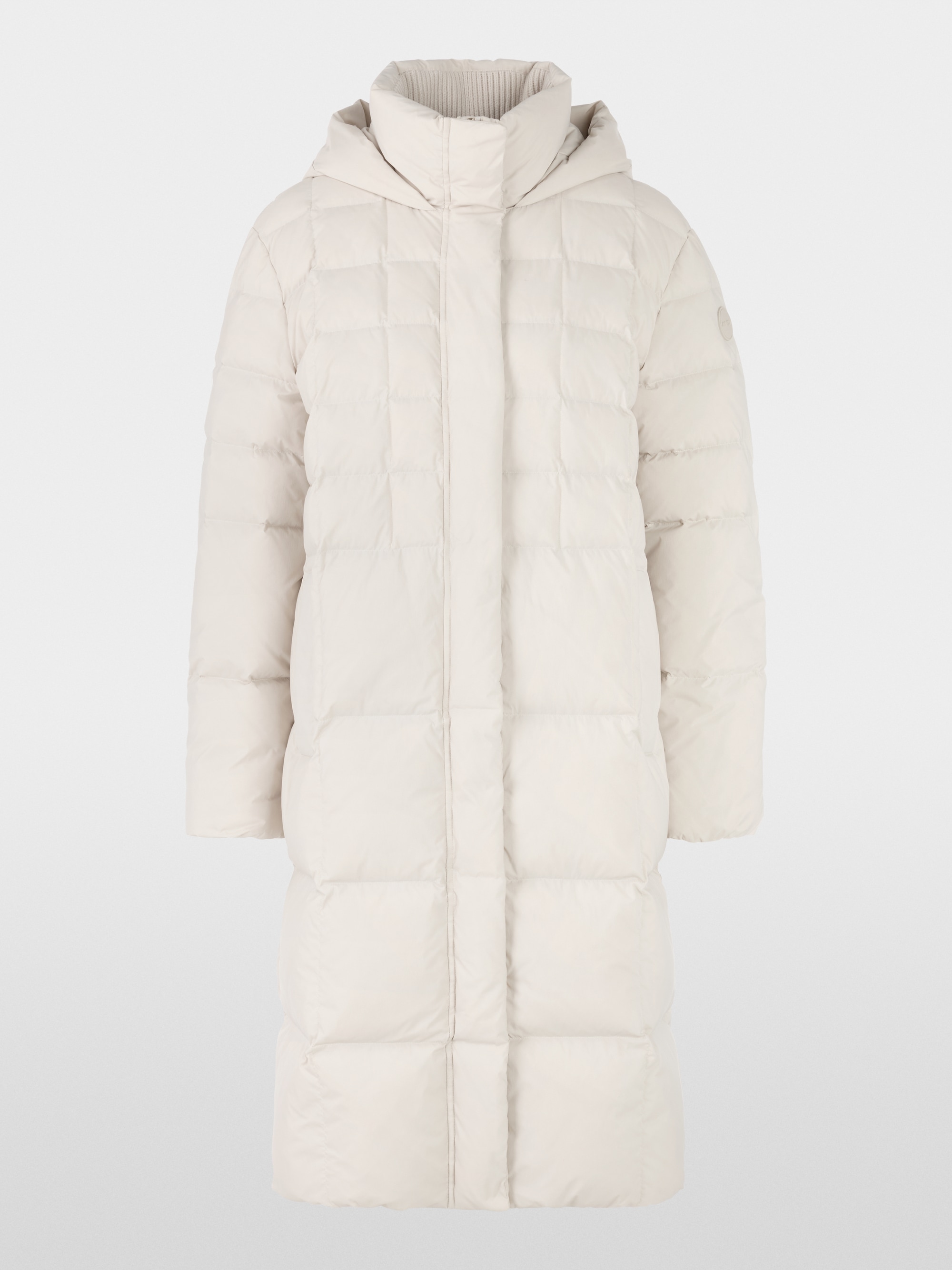 Quilted down coat with hood