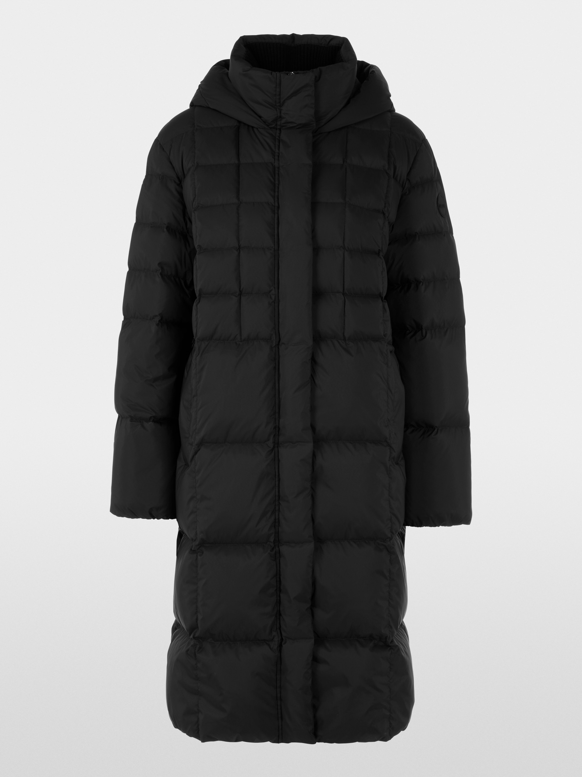 Quilted down coat with hood