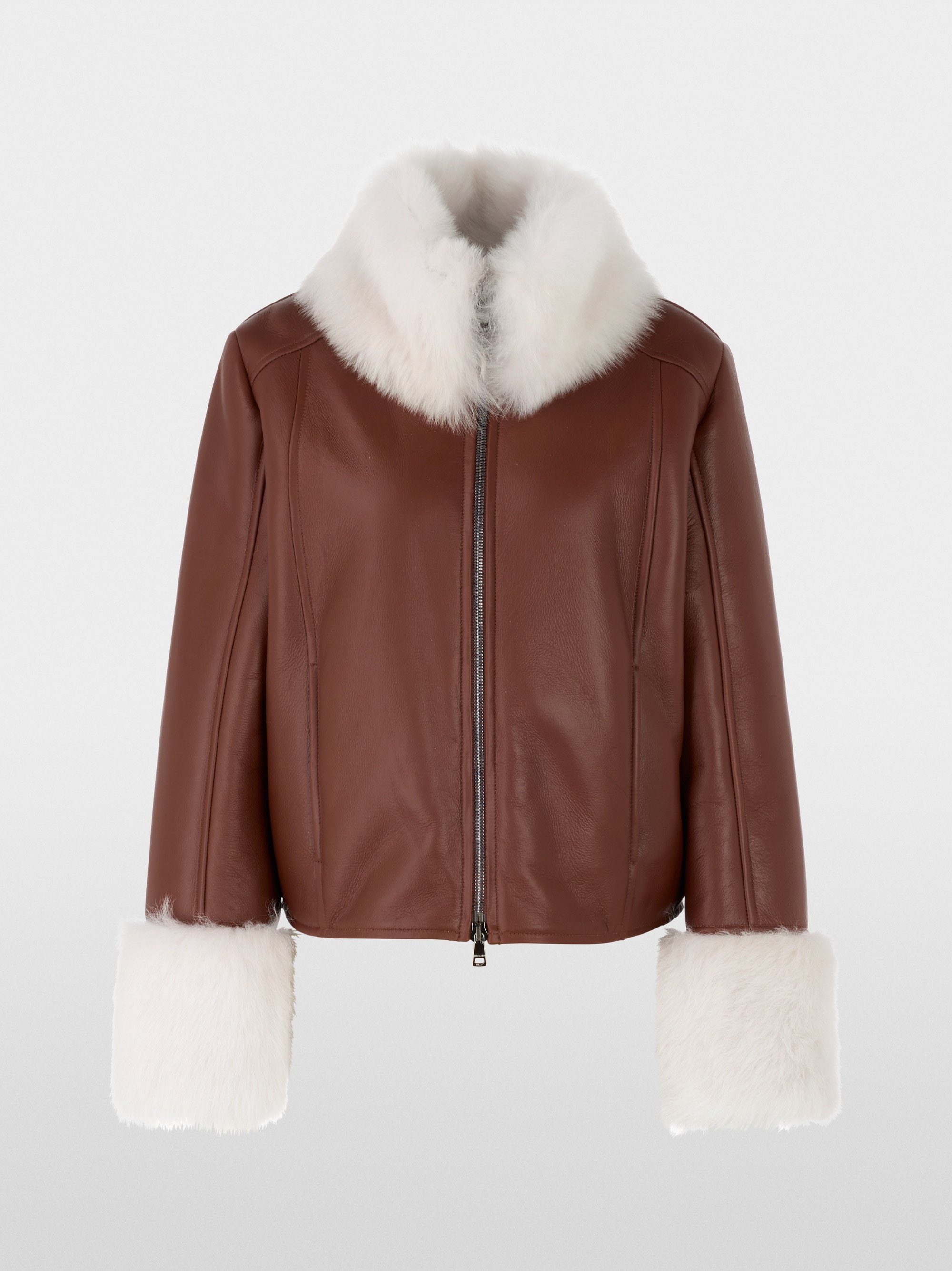 Lambskin jacket with cosy collar