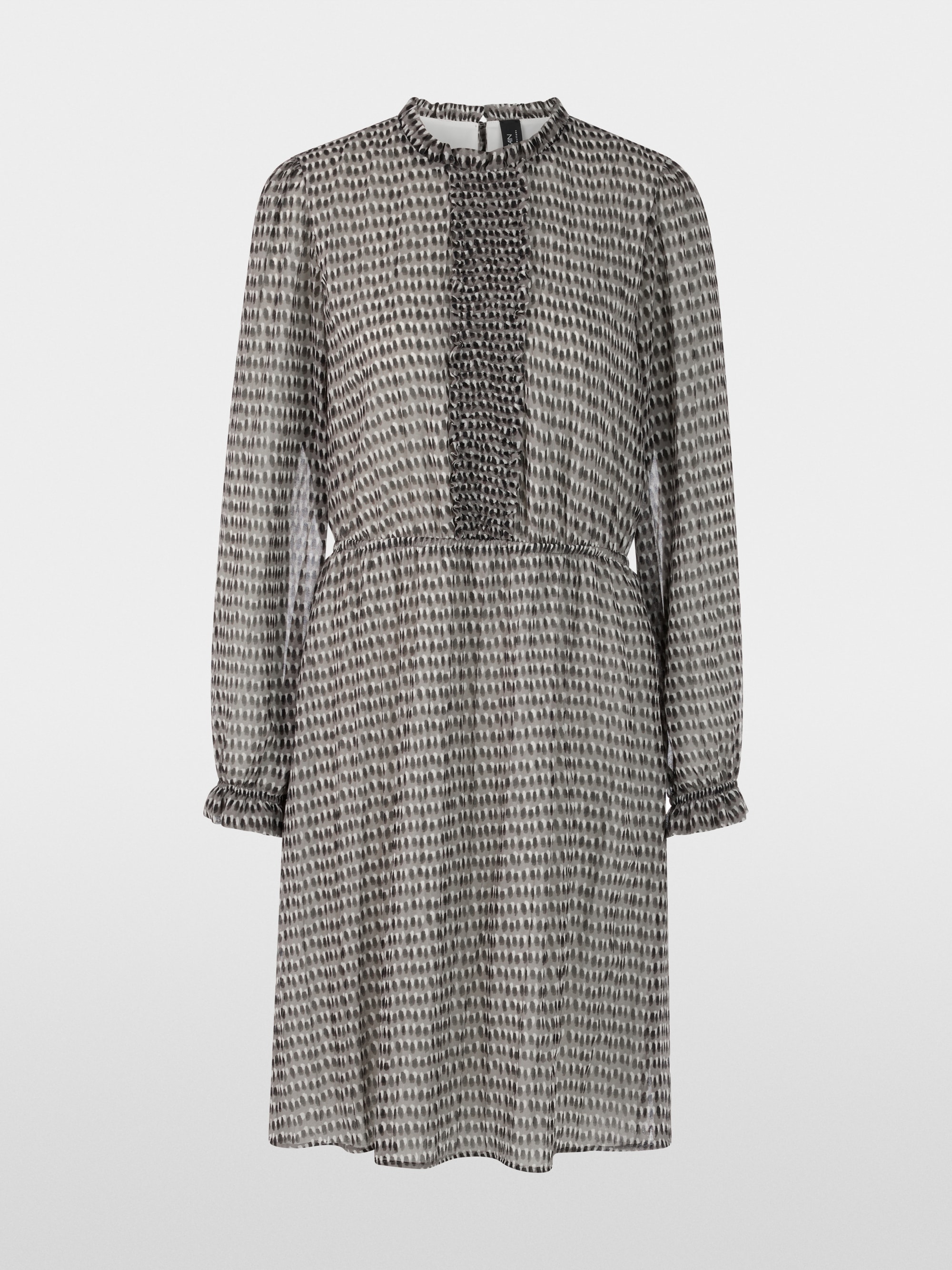 Bedrucktes Kleid mit Mini-Rüschen