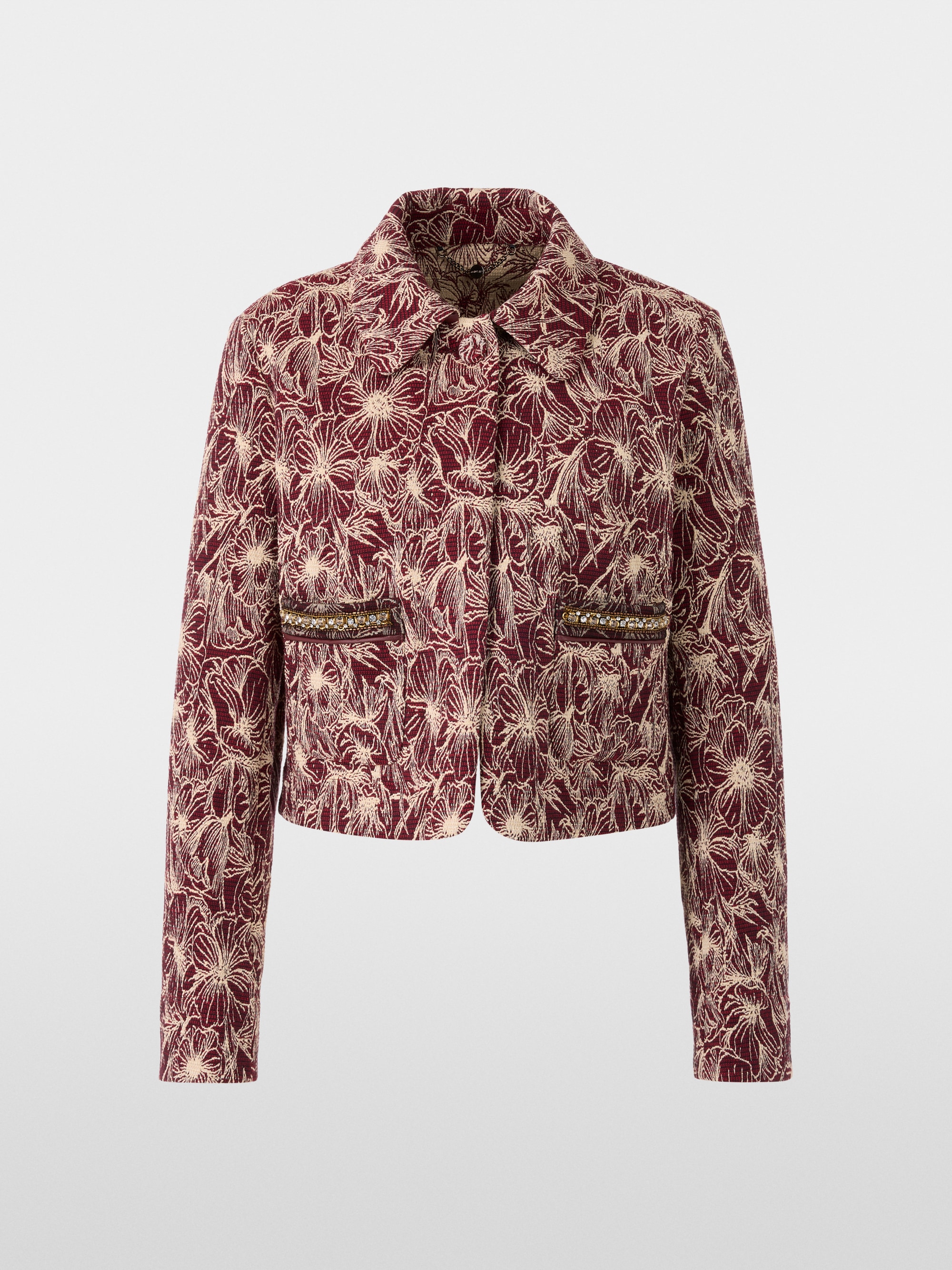 Veste courte avec motif floral brodé