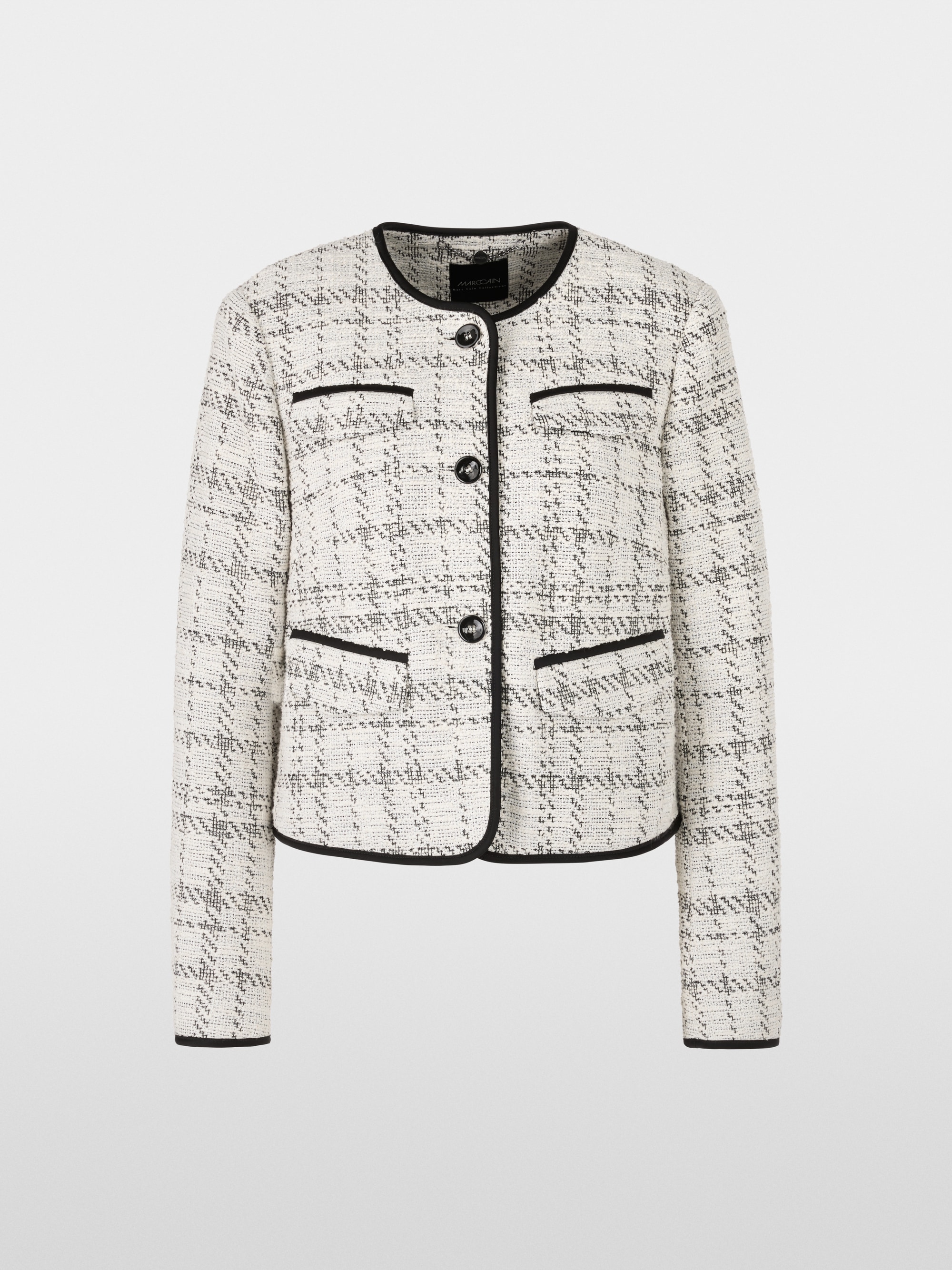 Veste jacquard avec détails contrastés