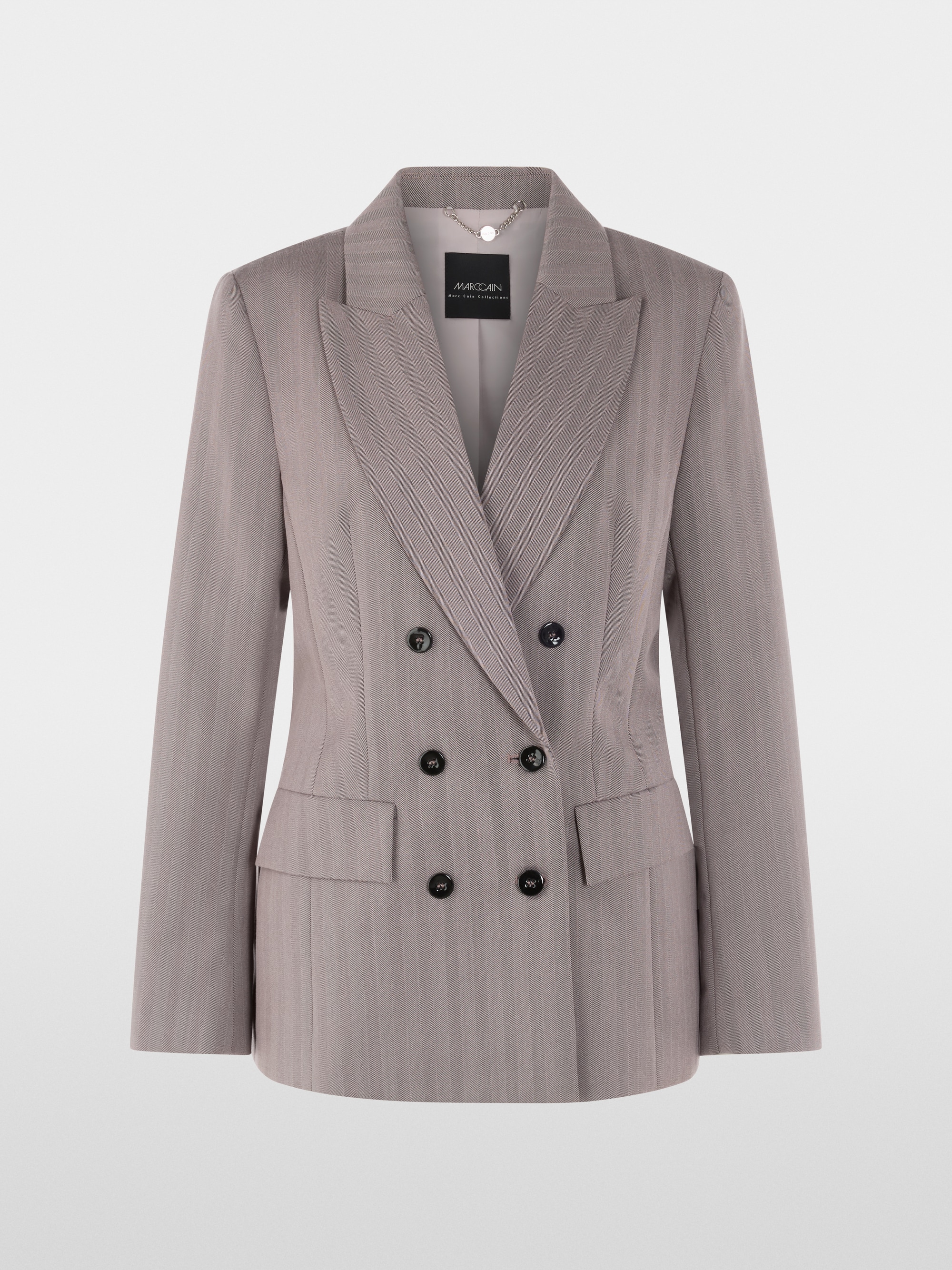Oversized blazer met visgraatmotief