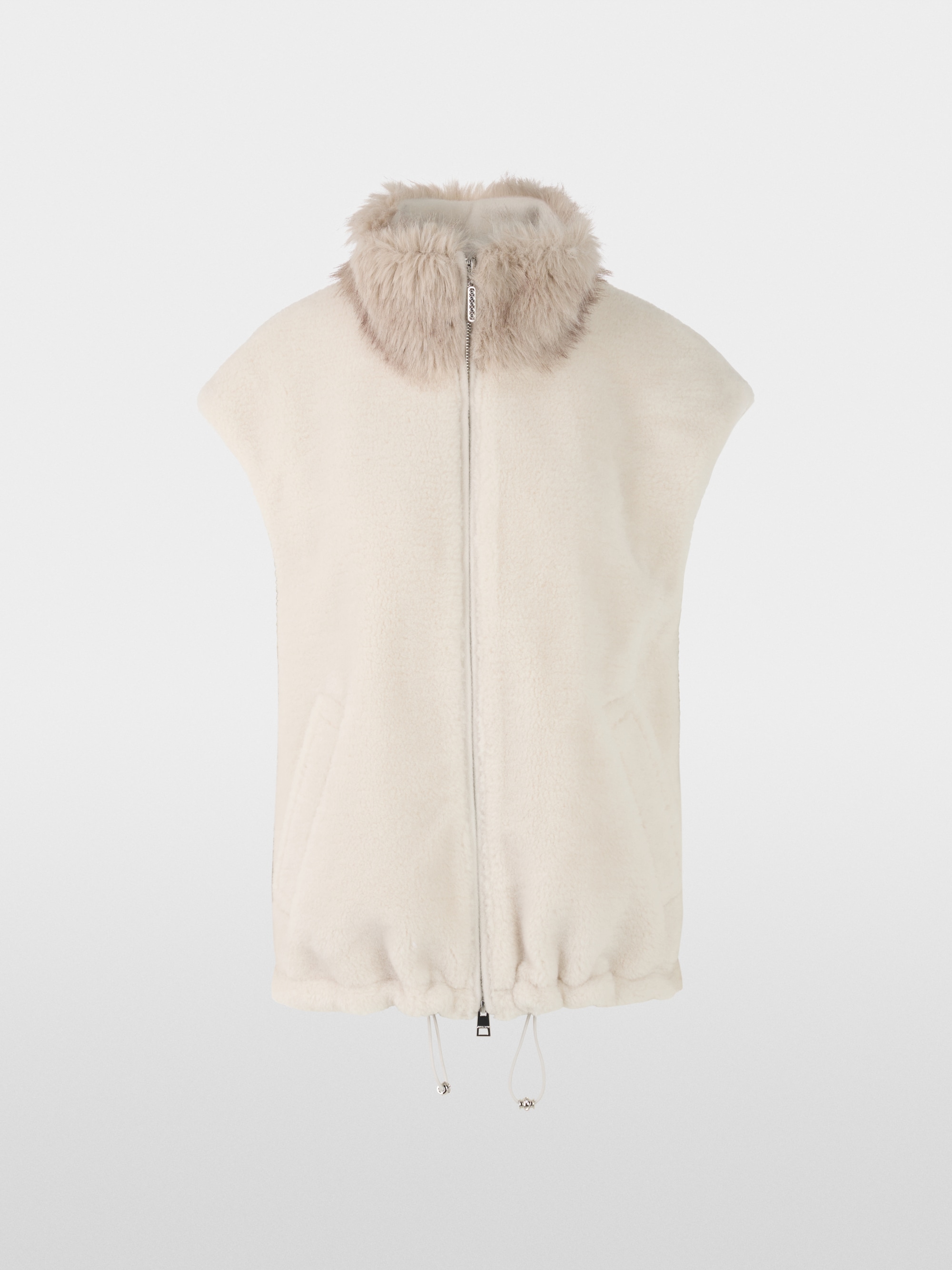 Knus vest met kraag van imitatiebont