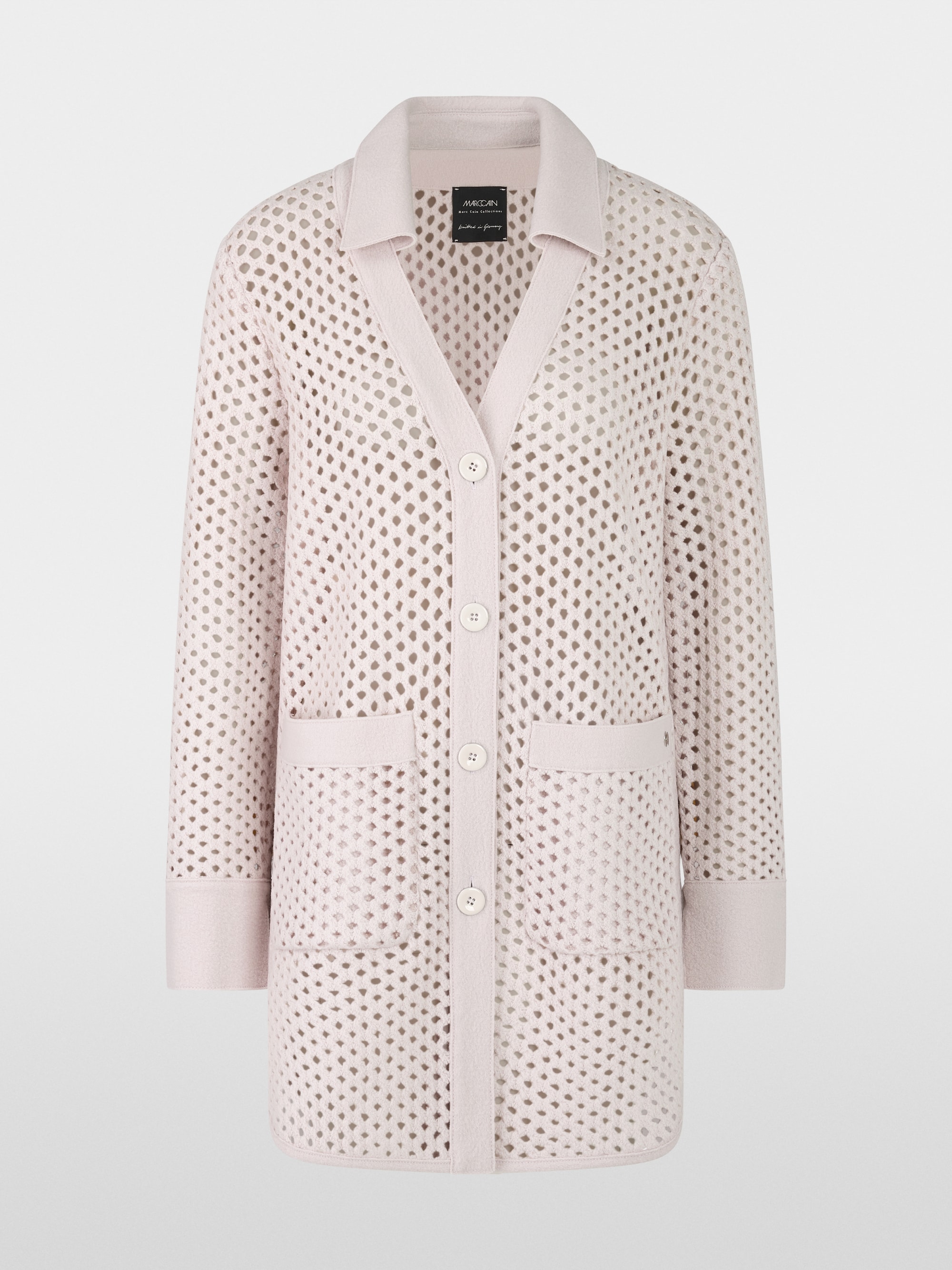 Cardigan met rasterlook, Knitted in Germany