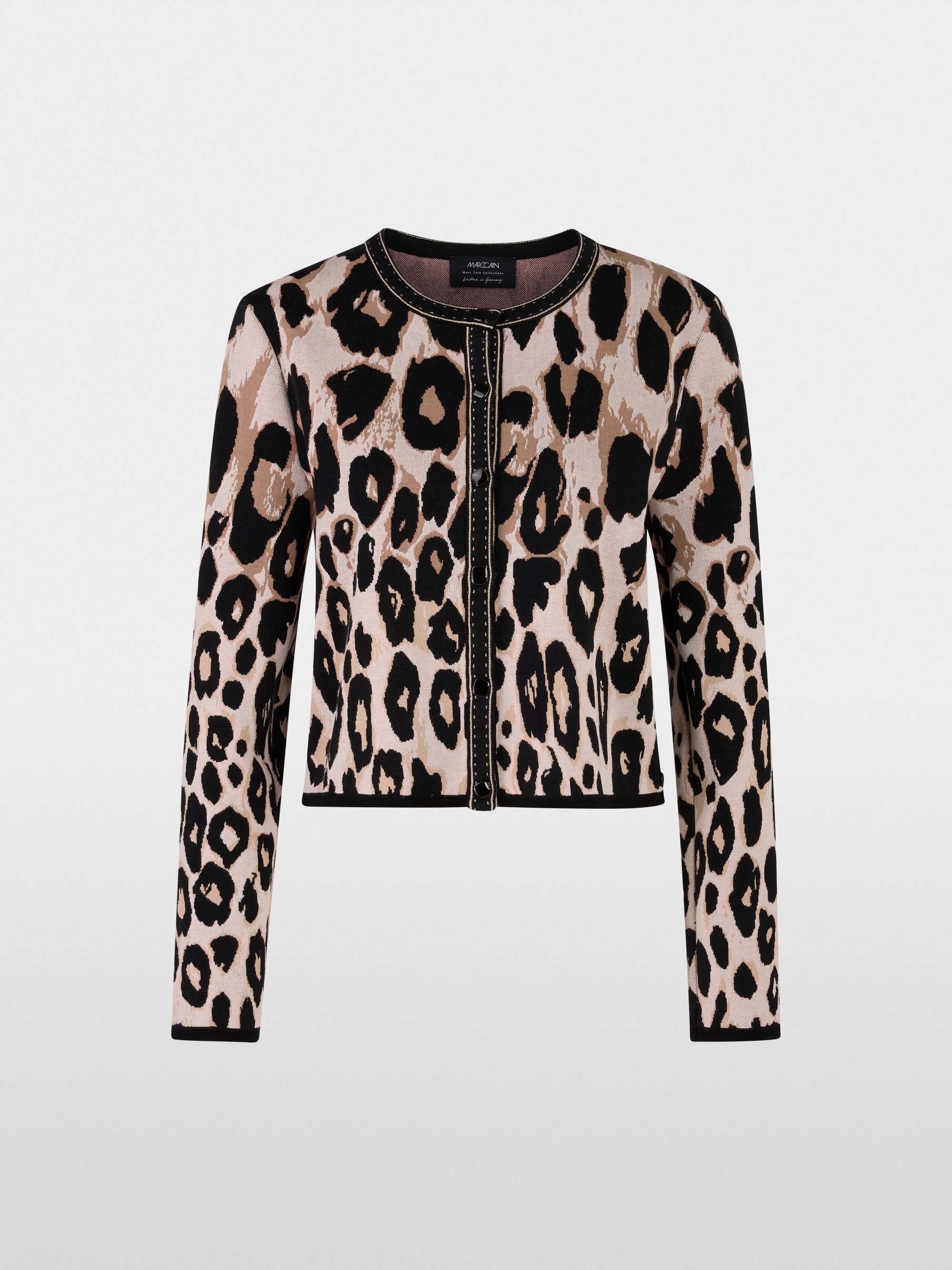 Cardigan cropped imprimé léopard tricoté en Allemagne
