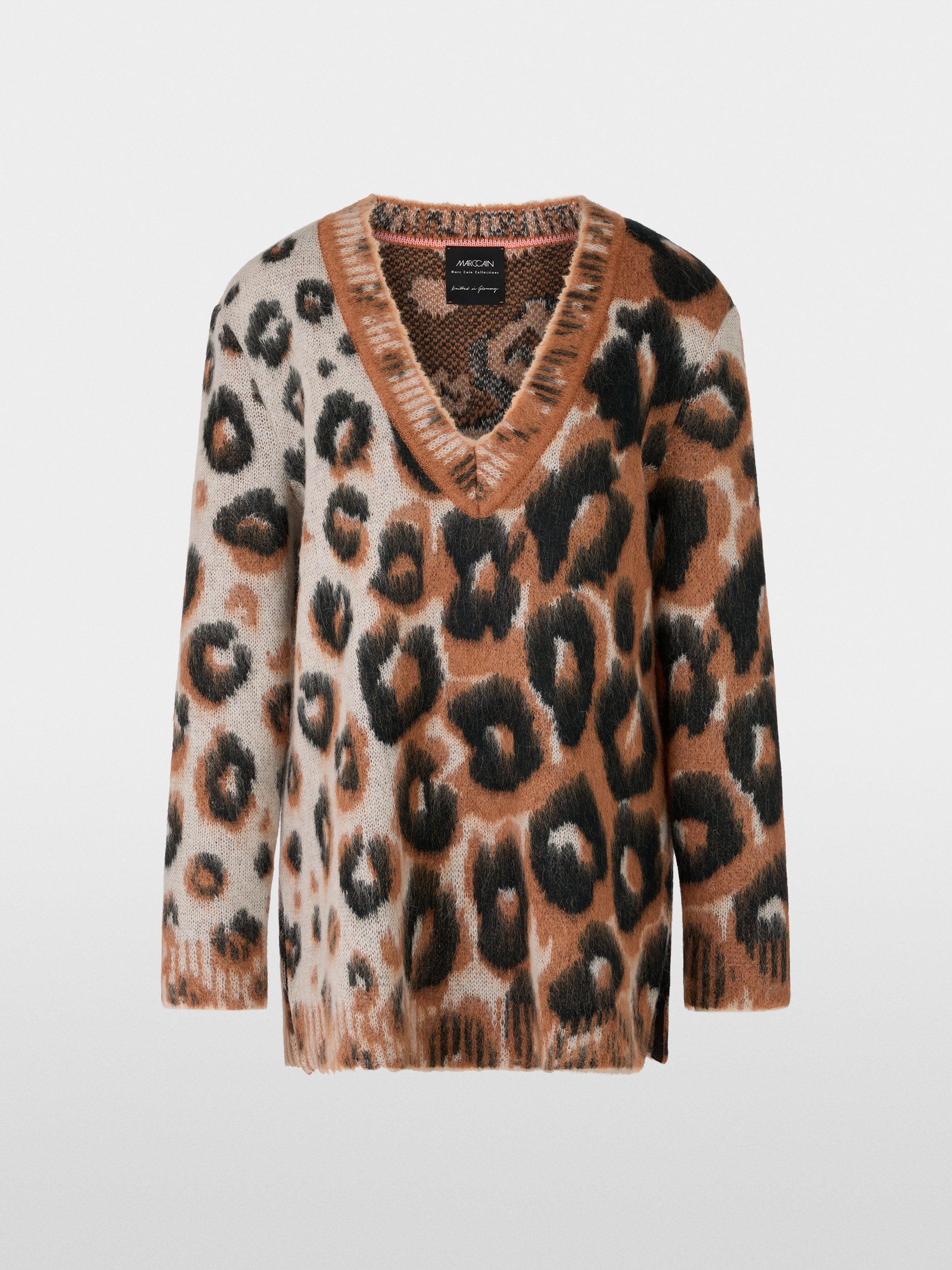 Knitted in Germany leopard print jumper