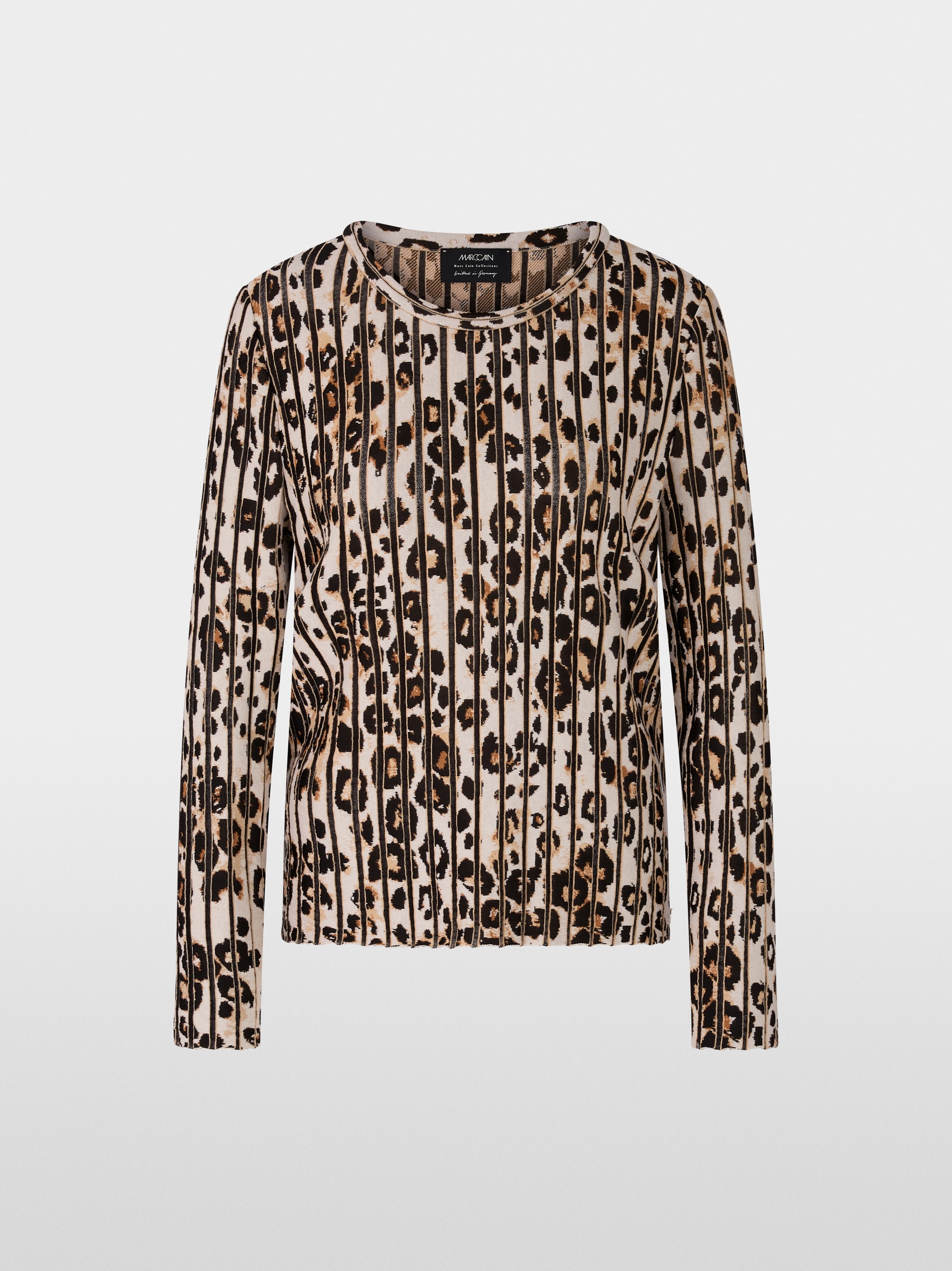 Gestreepte trui met luipaardprint Knitted in Germany