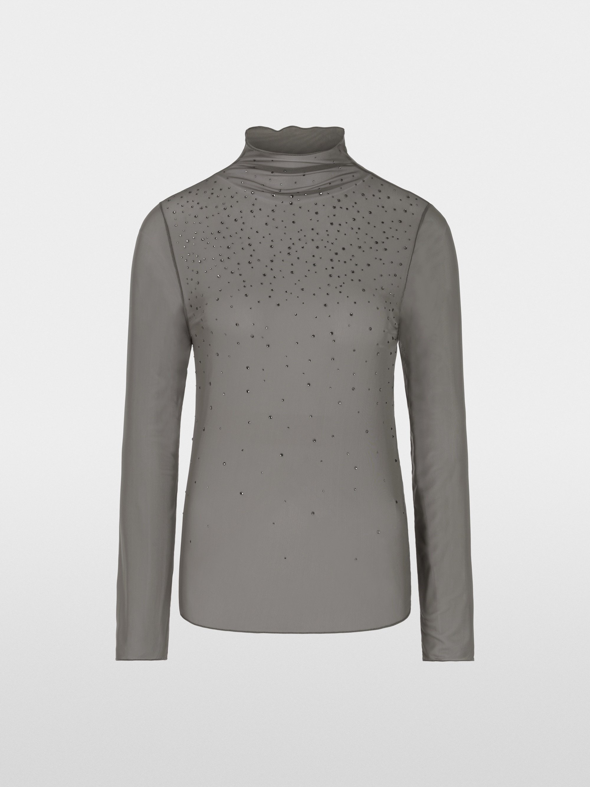Mesh-Longsleeve mit Hotfixsteinchen