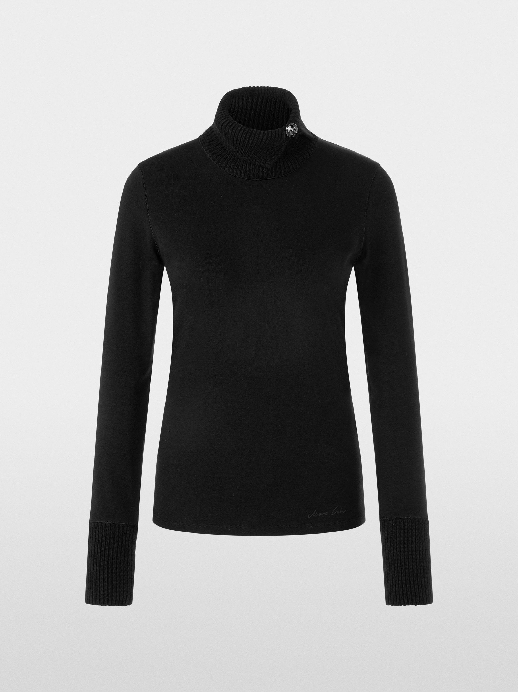 Longsleeve mit gestricktem Kragen