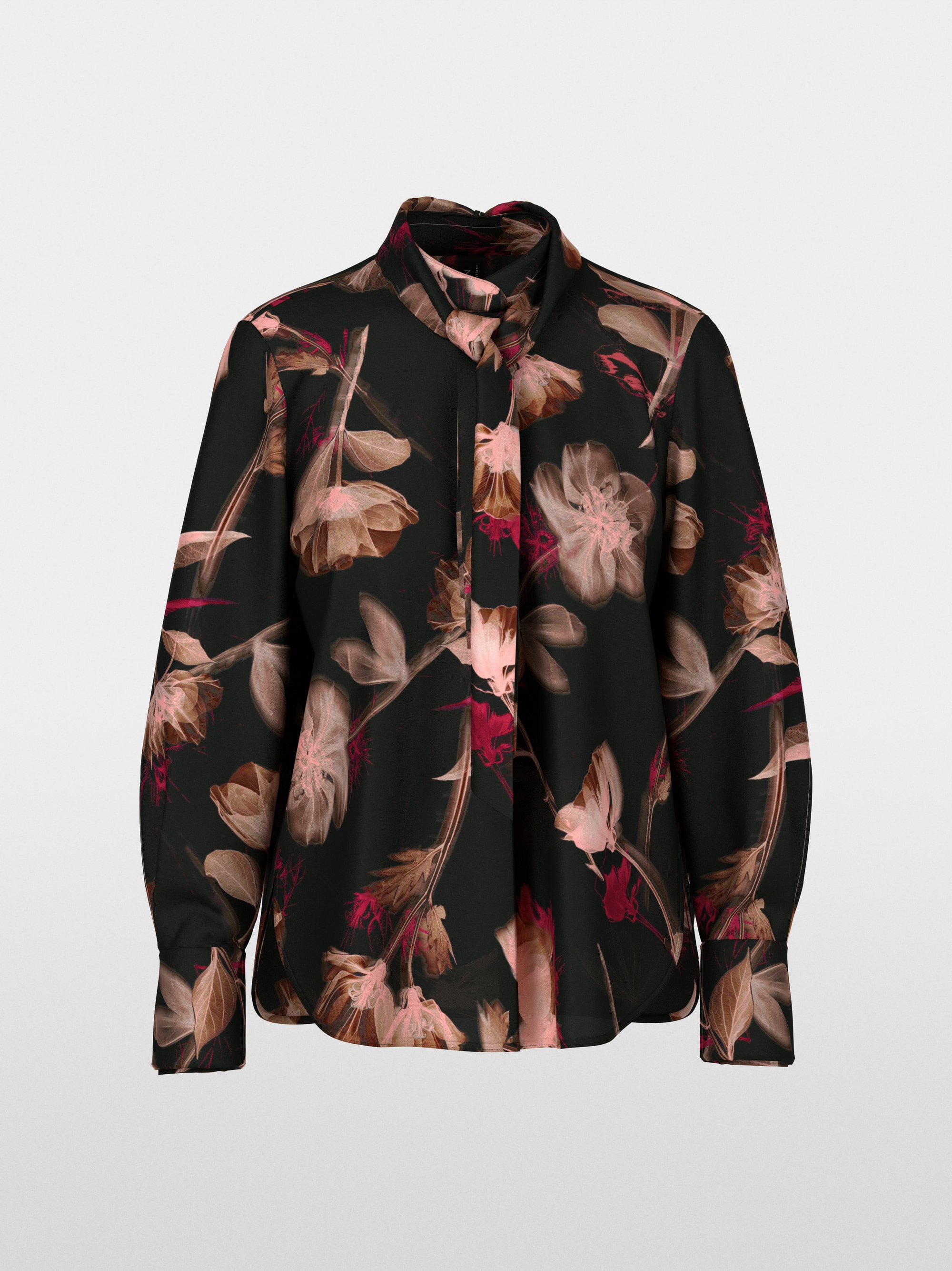 Blouse met strik en bloemenprint
