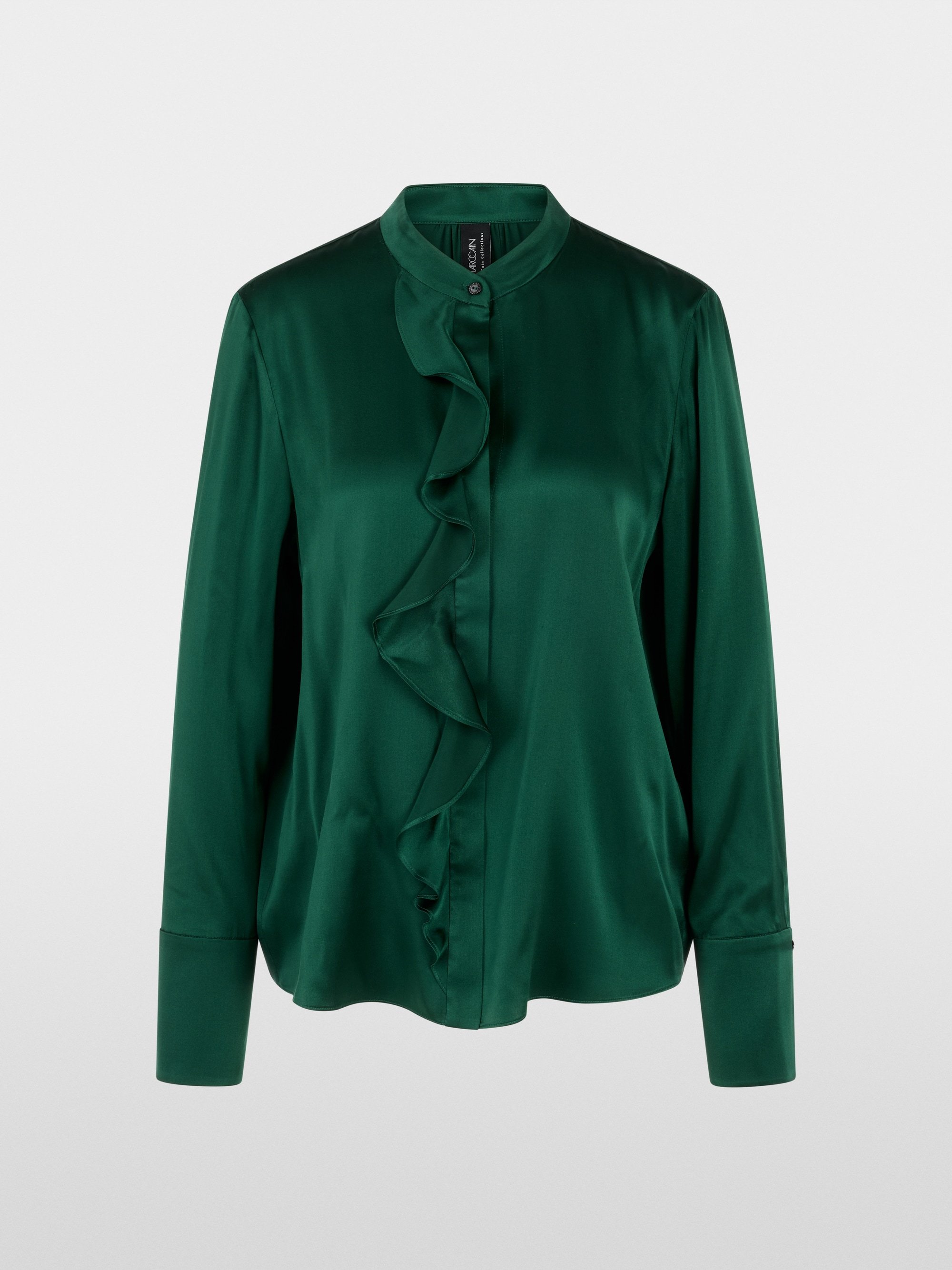 Seidenbluse mit Volant