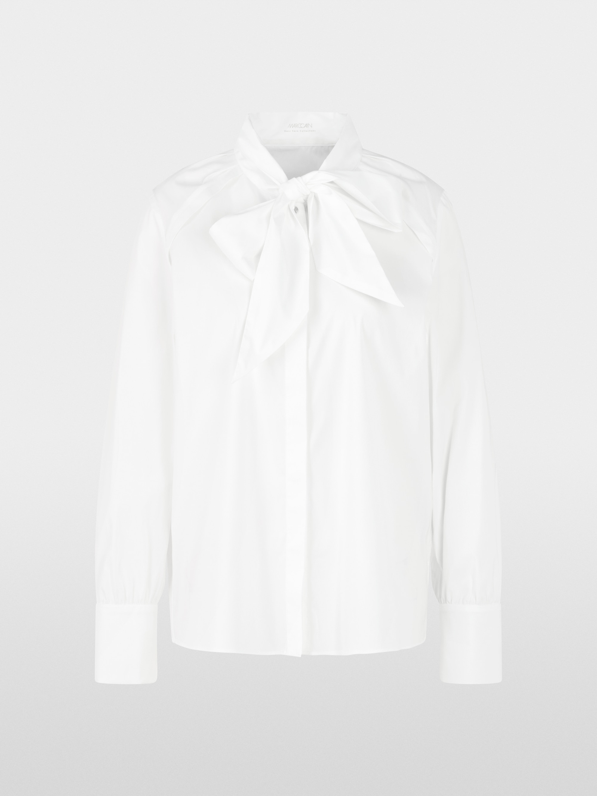 Blouse à col lavallière en coton stretch