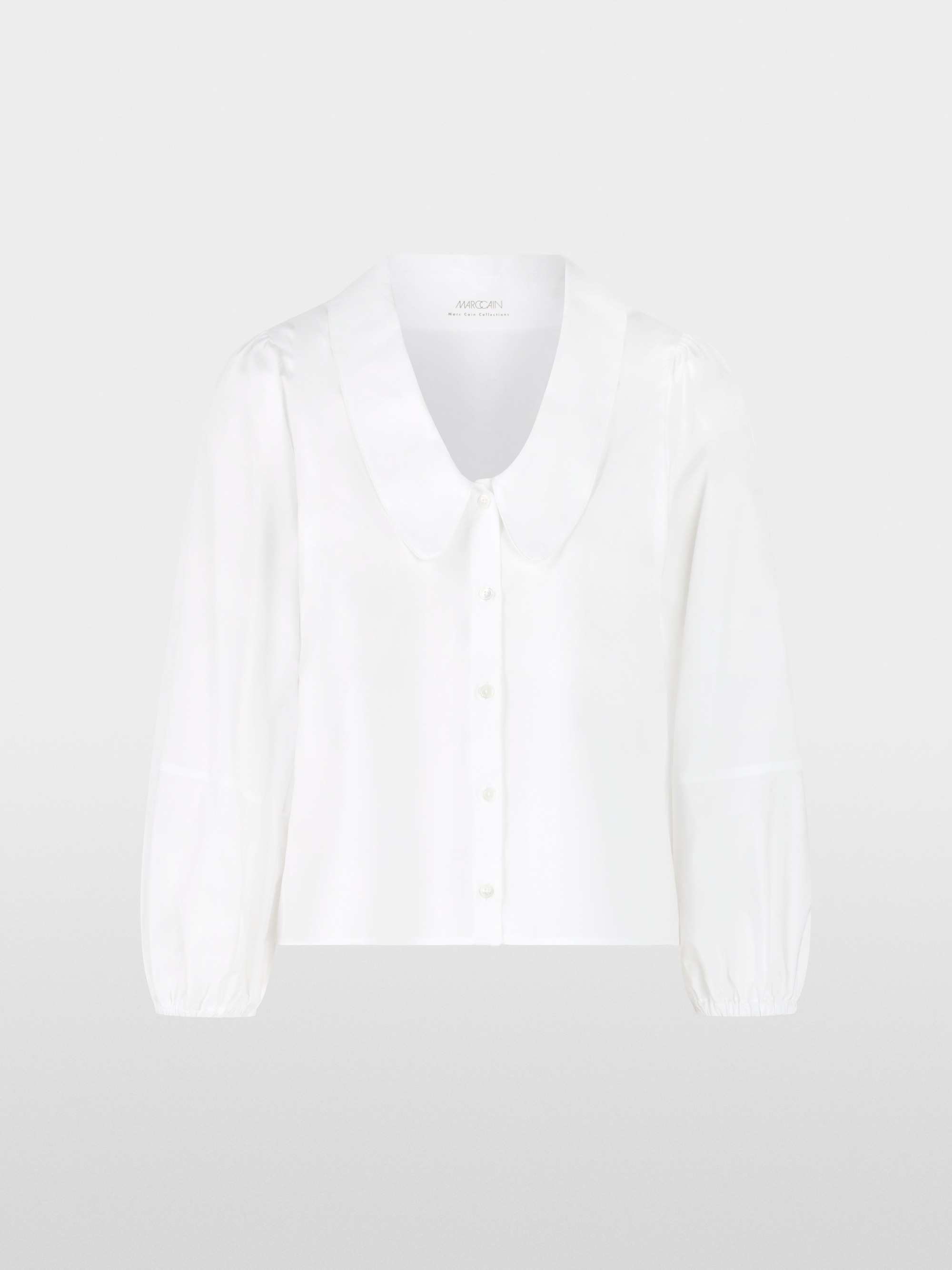 Baumwollbluse mit Volumenärmeln