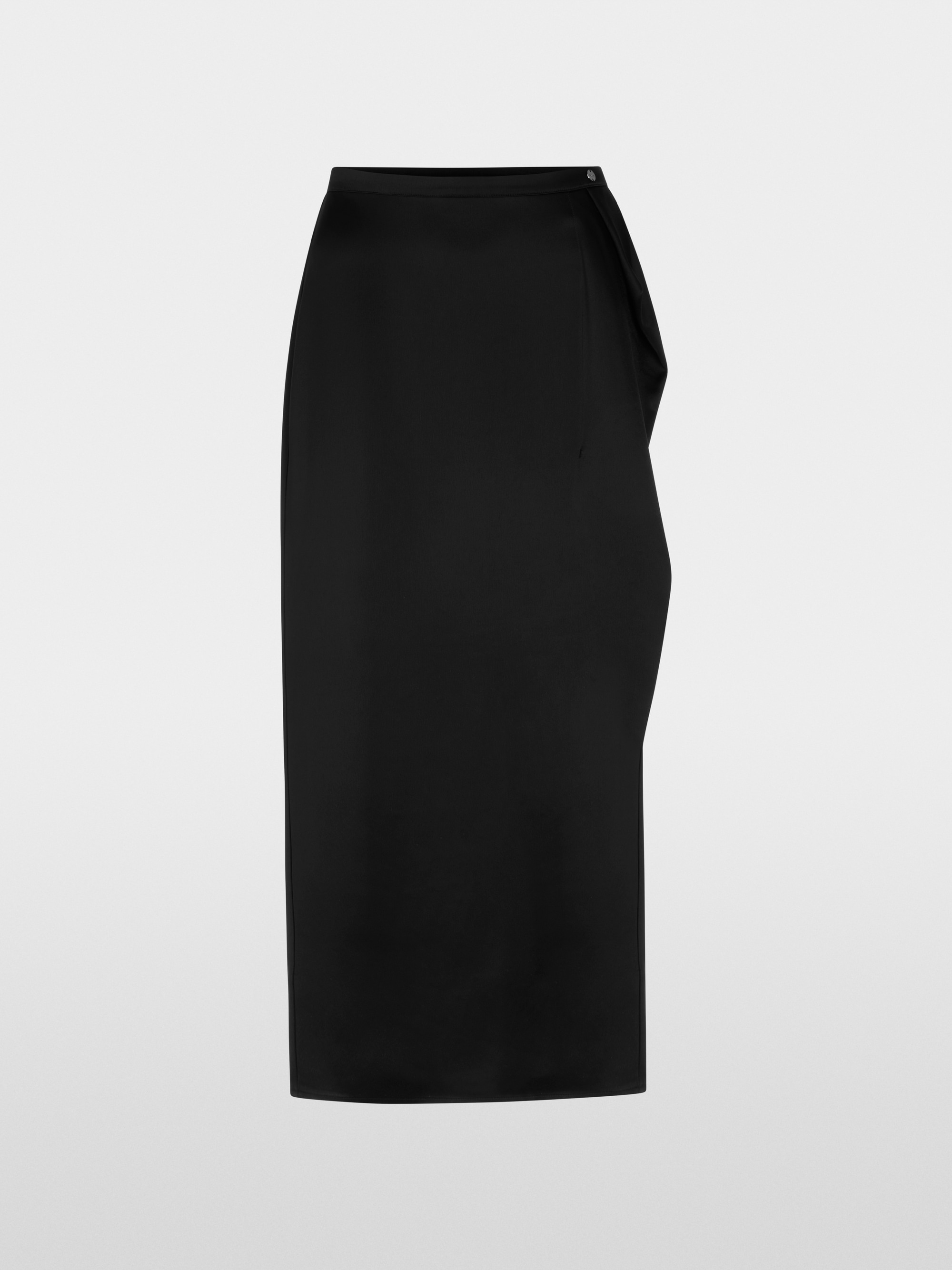 Calf-length skirt with draping